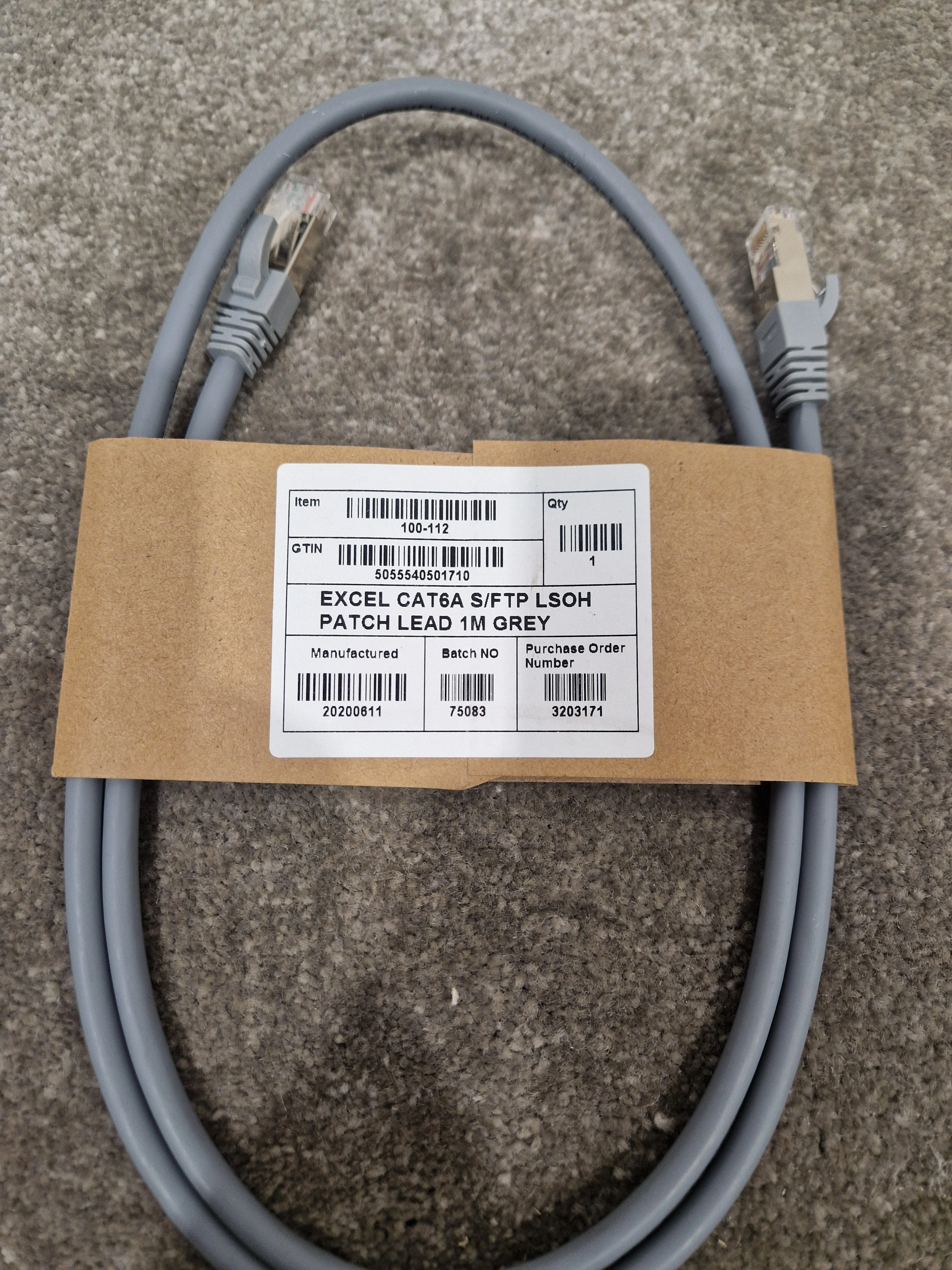 Excel CAT6A 1M Ethernet Cable Grey - High-Speed Data Transfer - Excellent w/ Original packet - Image 7