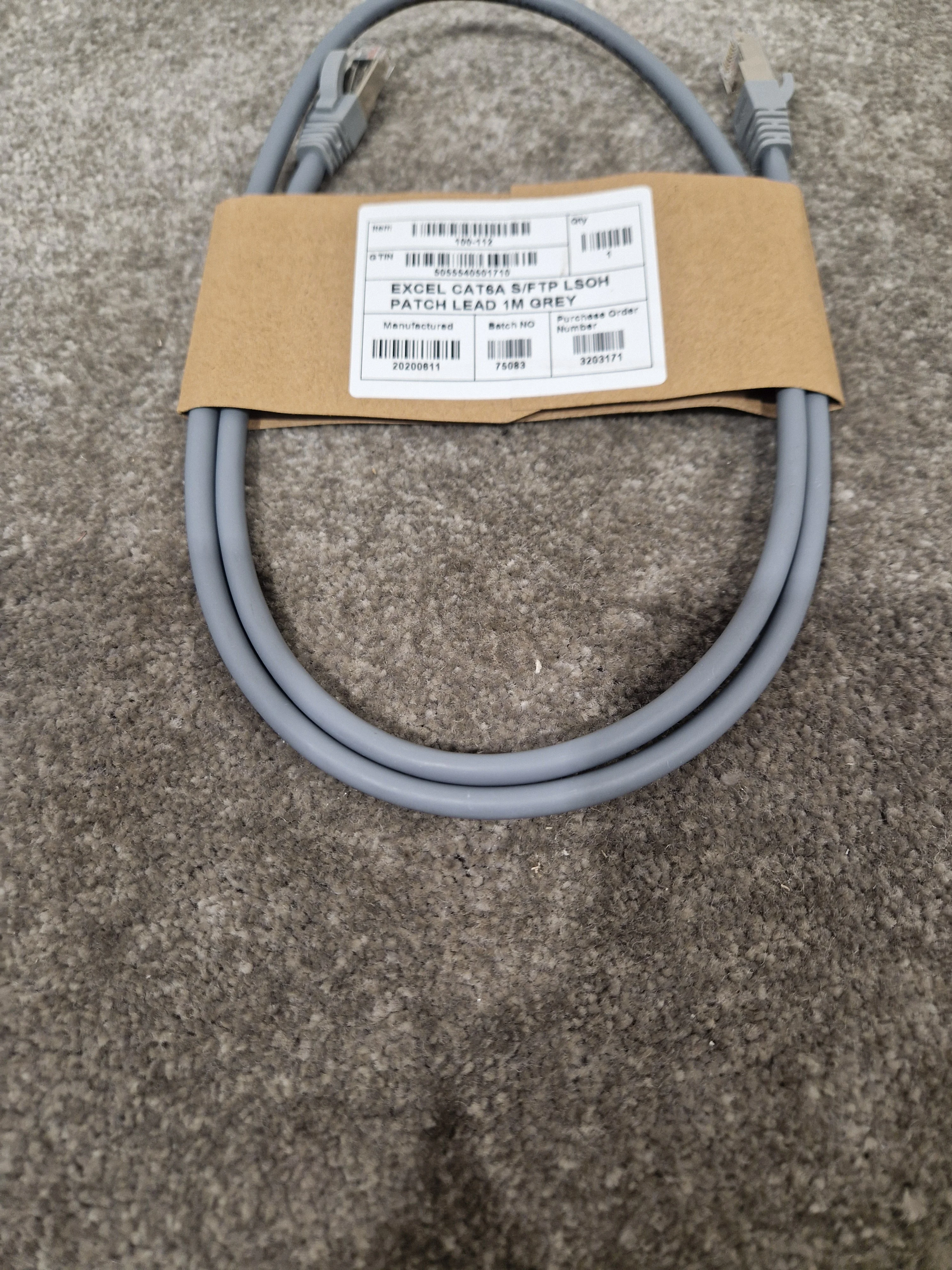 Excel CAT6A 1M Ethernet Cable Grey - High-Speed Data Transfer - Excellent w/ Original packet - Image 8