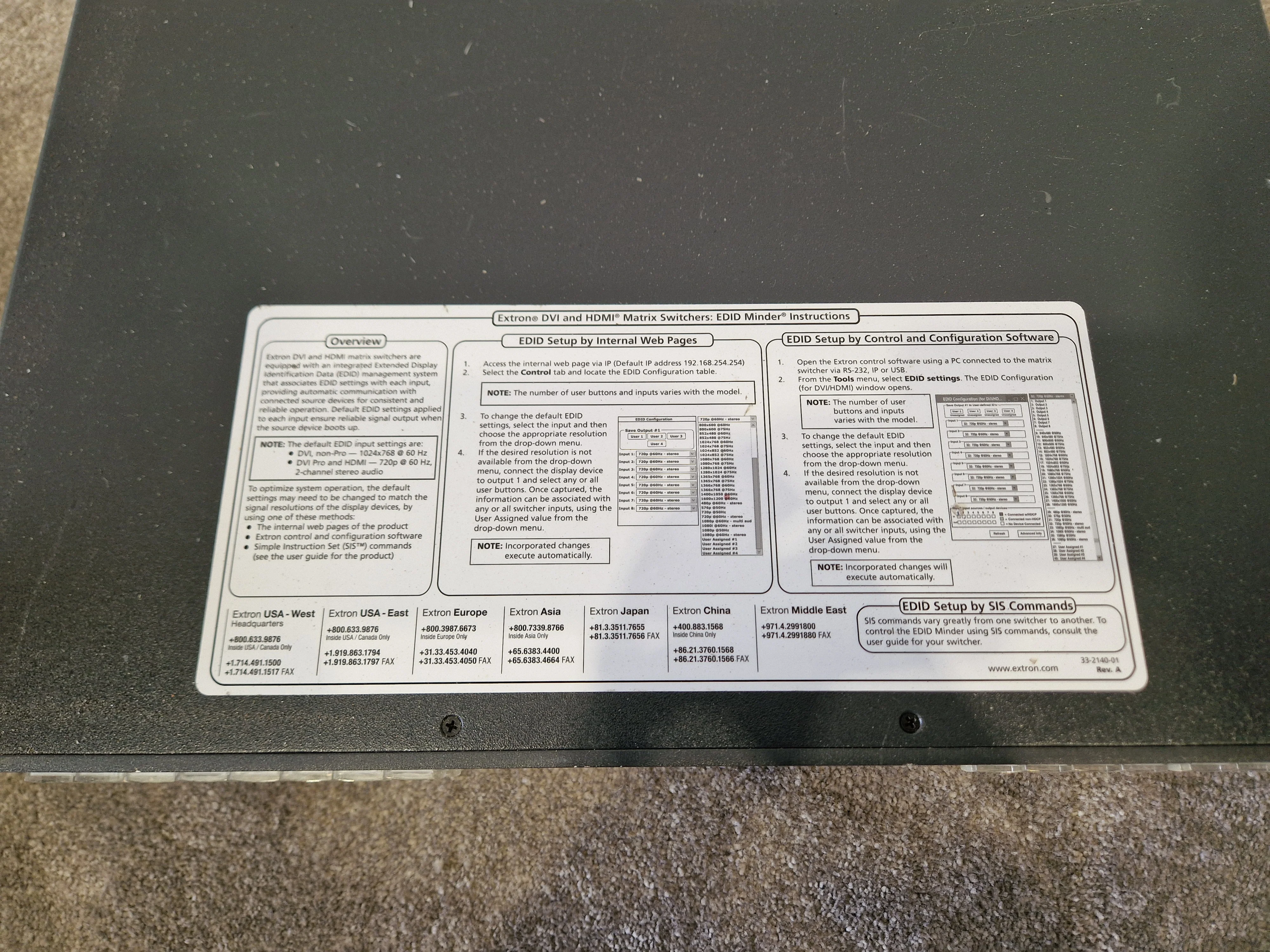 Extron DXP Series 8 In 8 Out Digital Crosspoint Matrix Switcher - Good Condition - Image 6