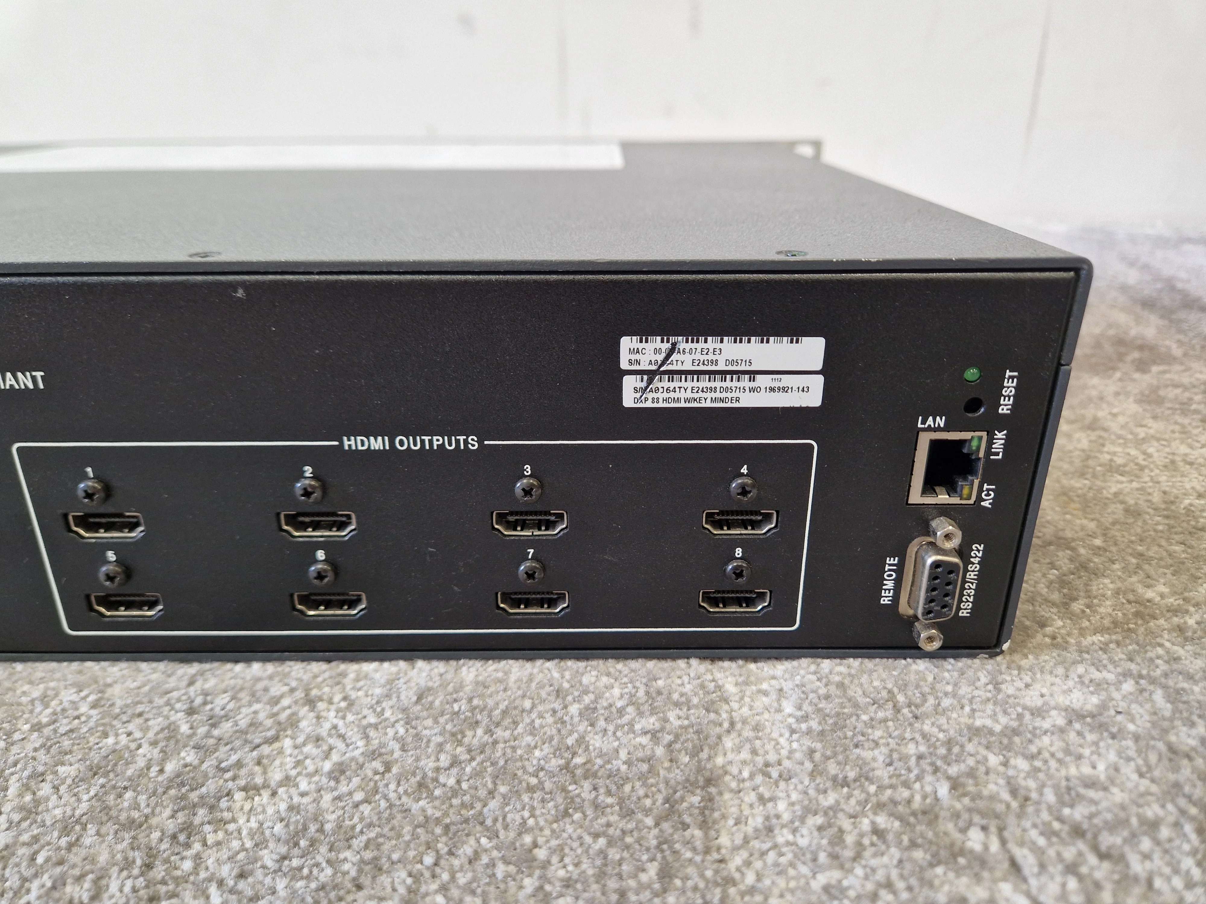 Extron DXP Series 8 In 8 Out Digital Crosspoint Matrix Switcher - Good Condition - Image 8