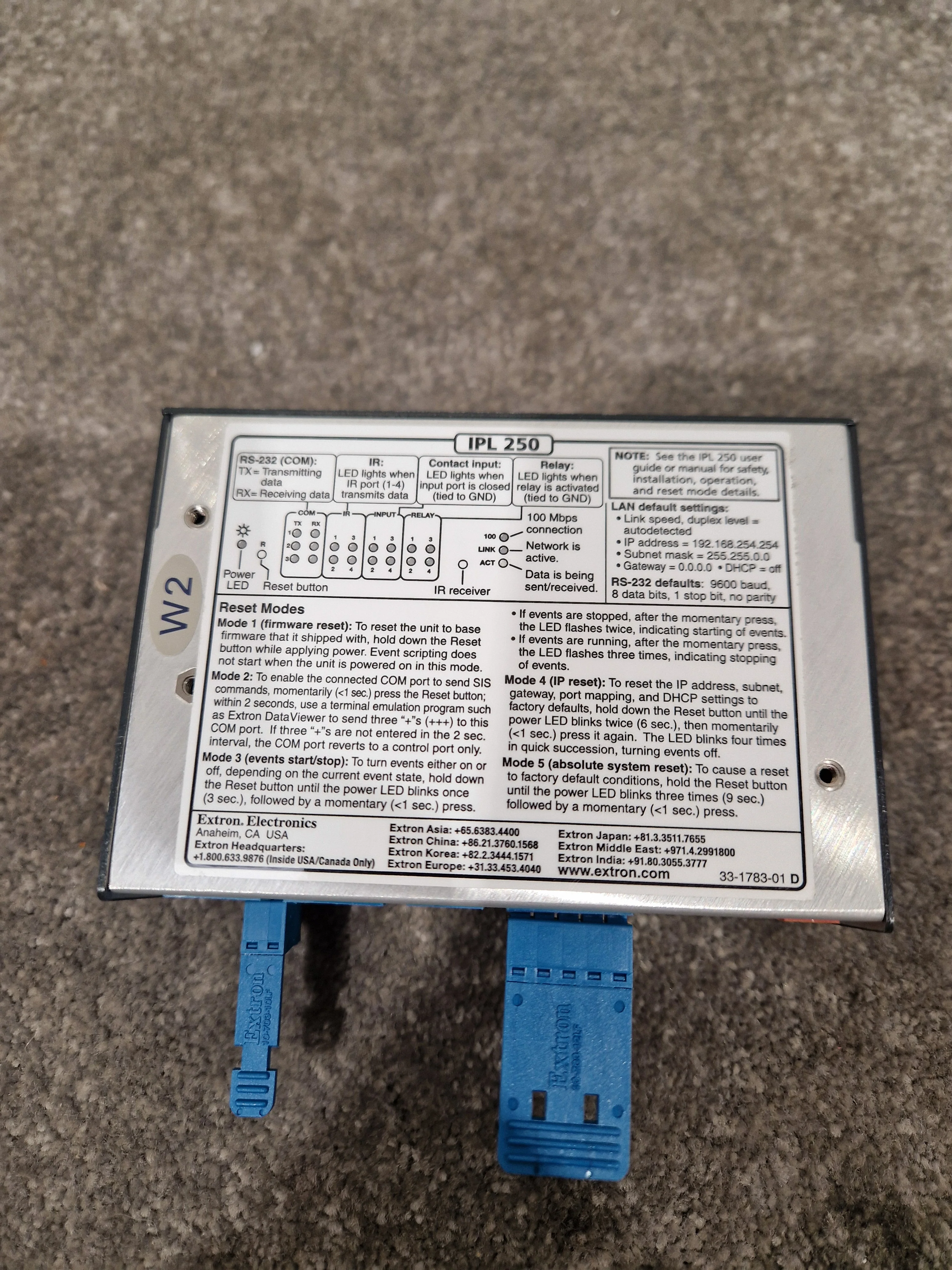 Extron IPL 250 - IP Link Control Processor - Open Box w/ Original Box & Power Supply & Manuals & Certification - Image 5
