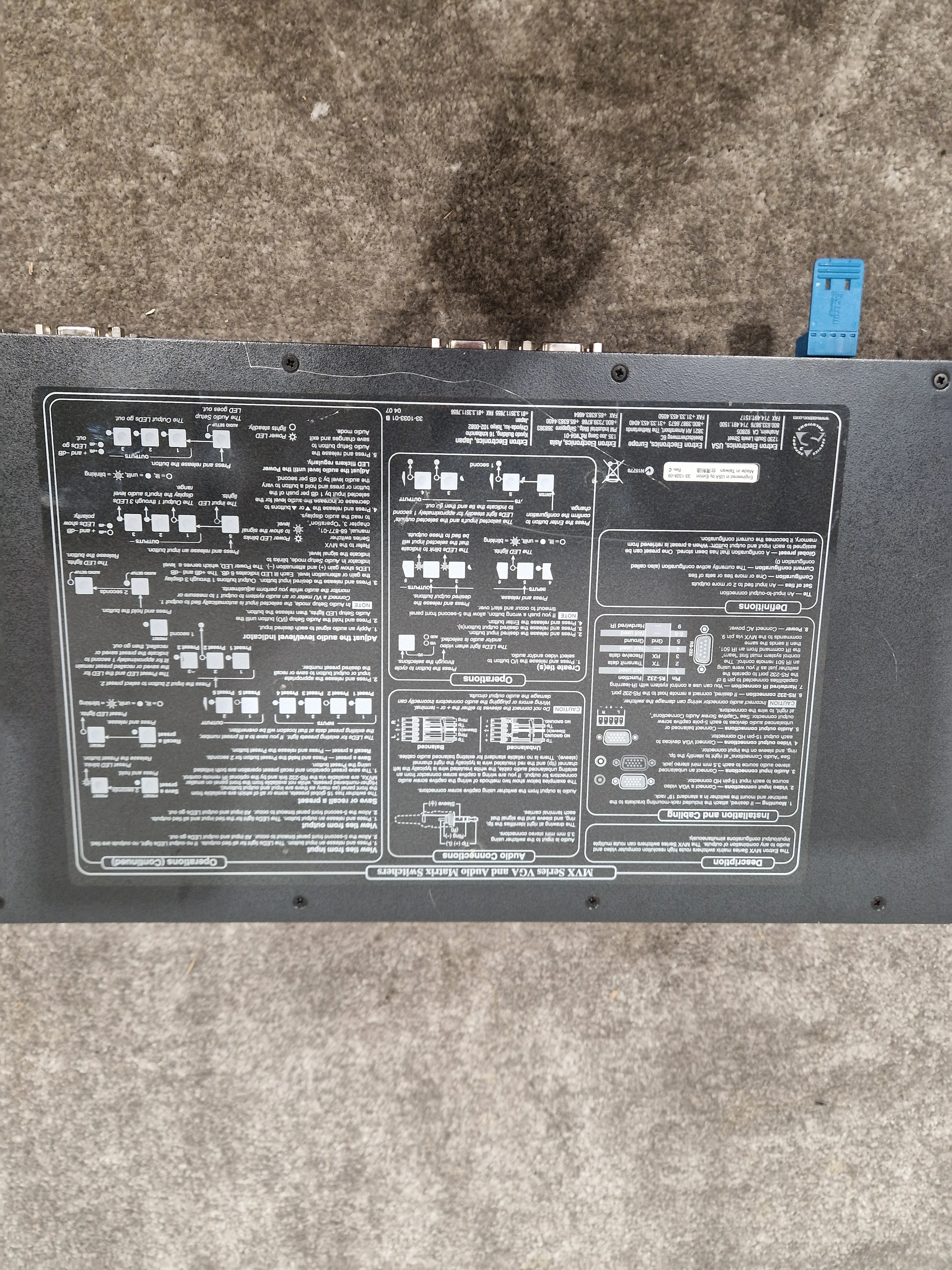Extron MVX 44 Vga A Matrix Switcher - 4x4 VGA Matrix, High Resolution - Excellent w/ Original Box & Power Supply & Manuals - Image 16