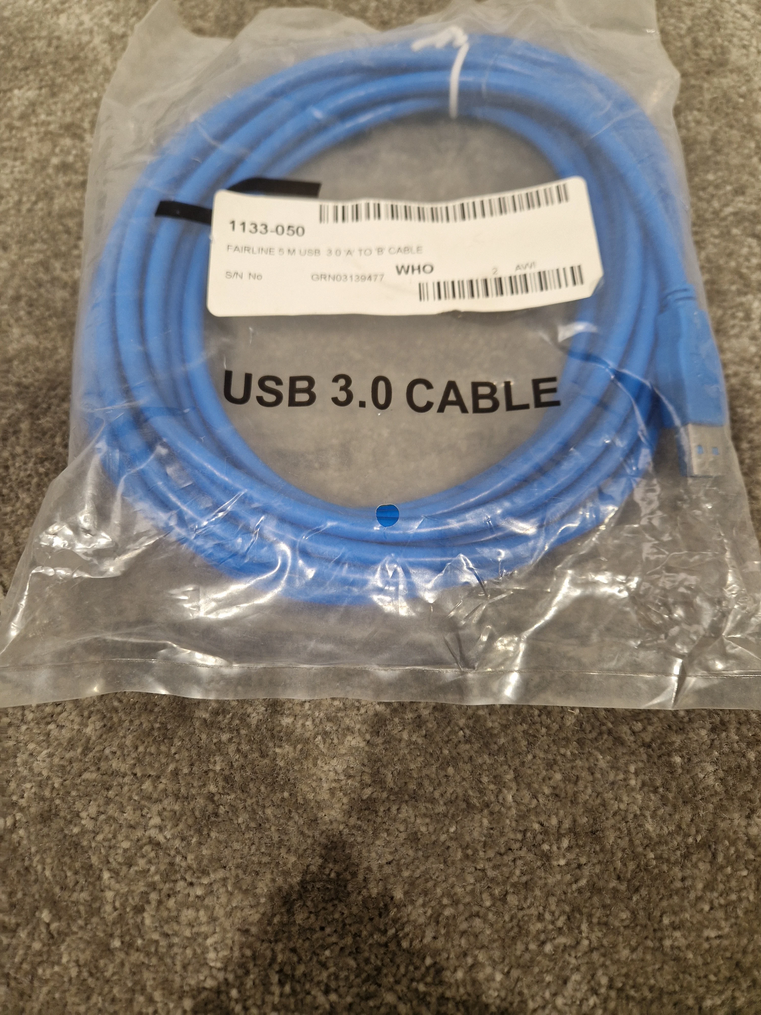 Fairline 5M USB Cable Blue - High-Speed Data Transfer - Excellent w/ Original packaging - Image 5