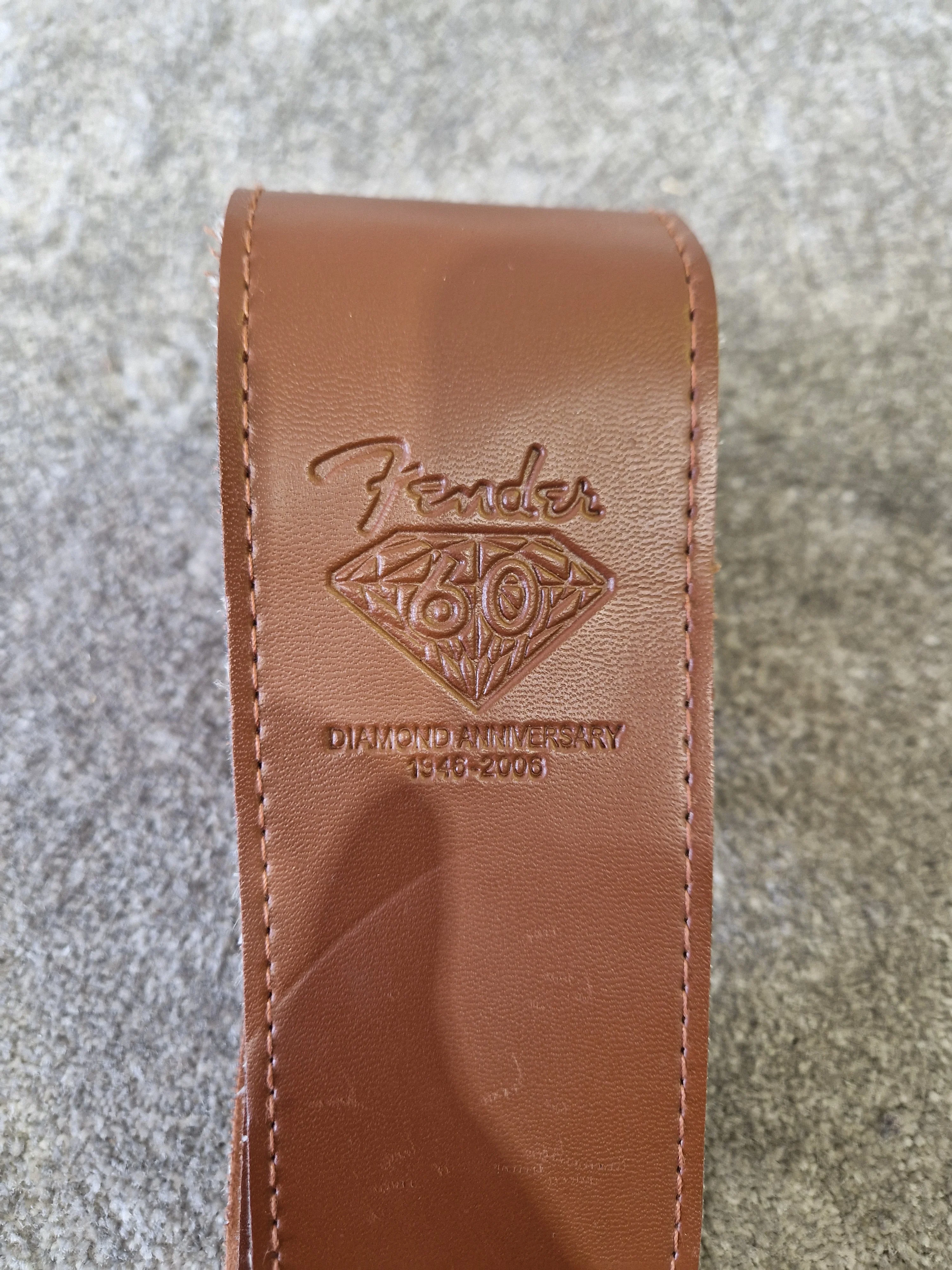 Fender 60th Diamond Anniversary Strap – Brown Leather – Excellent - Image 2
