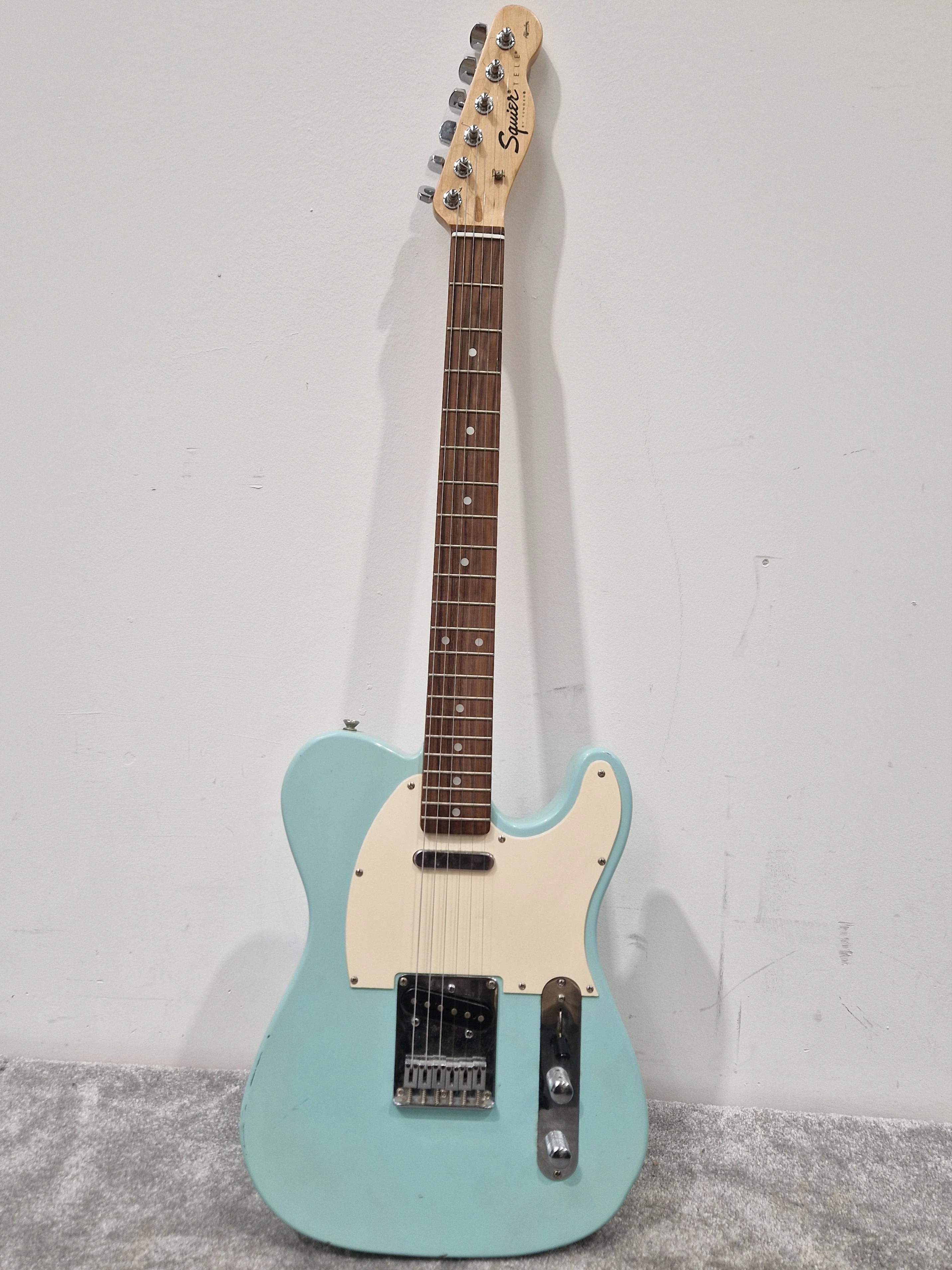 Fender Squier Telecaster Affinity Baby Blue Electric Guitar - Baby Blue Finish, Maple Neck - Very Good w/ Soft Case - Image 2