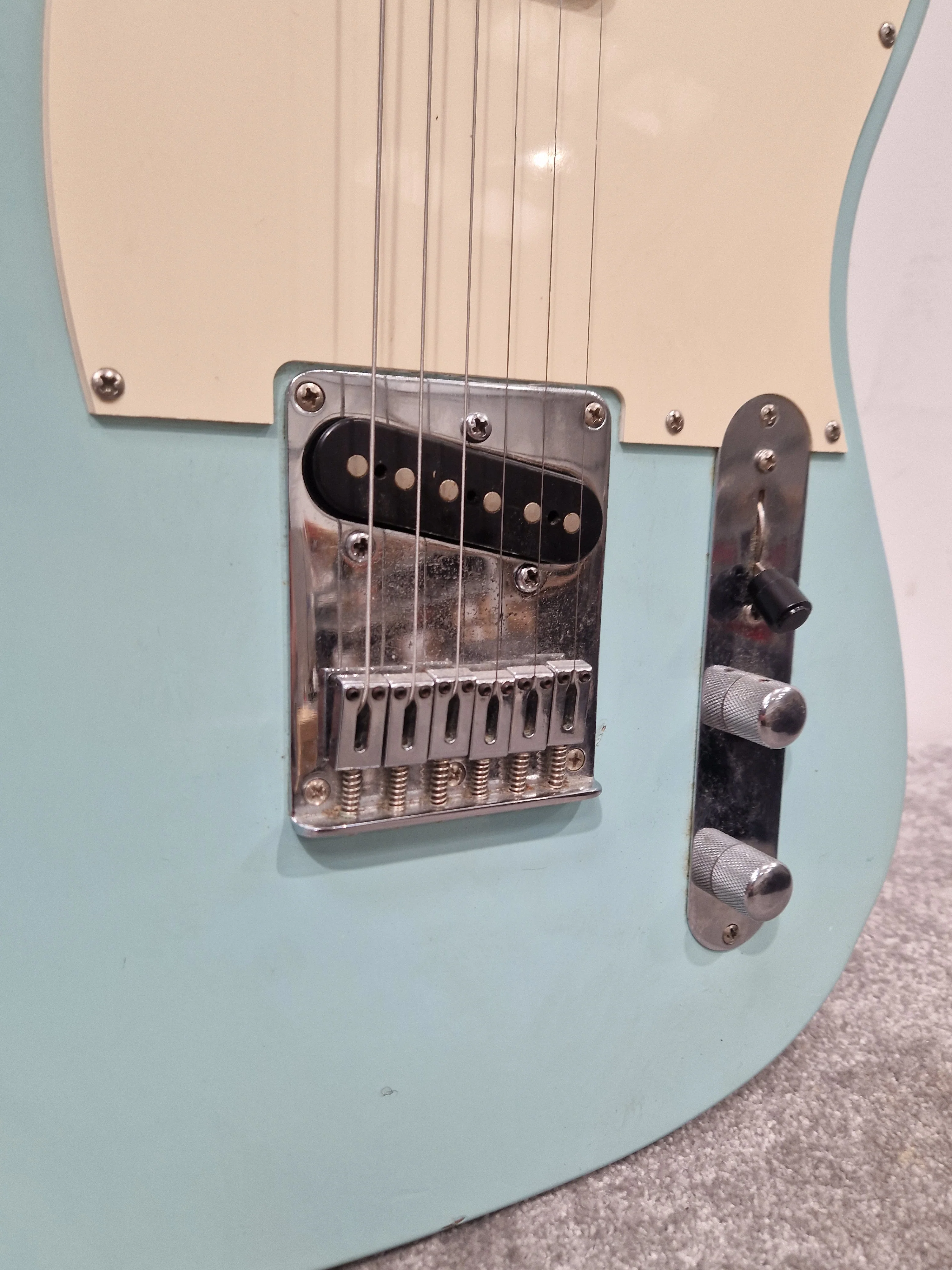 Fender Squier Telecaster Affinity Baby Blue Electric Guitar - Baby Blue Finish, Maple Neck - Very Good w/ Soft Case - Image 7