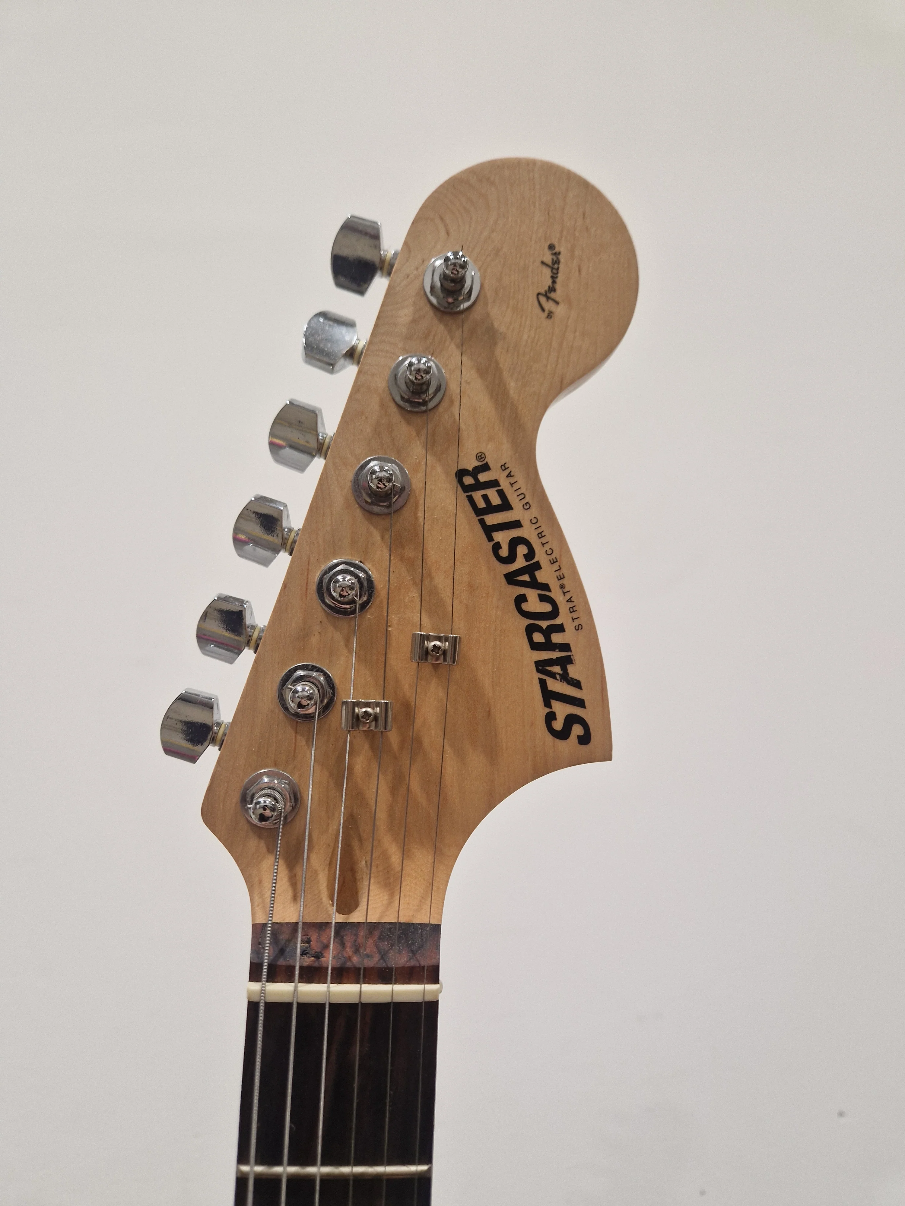 Fender Star-Caster Strat Black Made IN China - Solid Body Electric Guitar - Excellent w/ Soft Case & Whammy Bar - Image 10