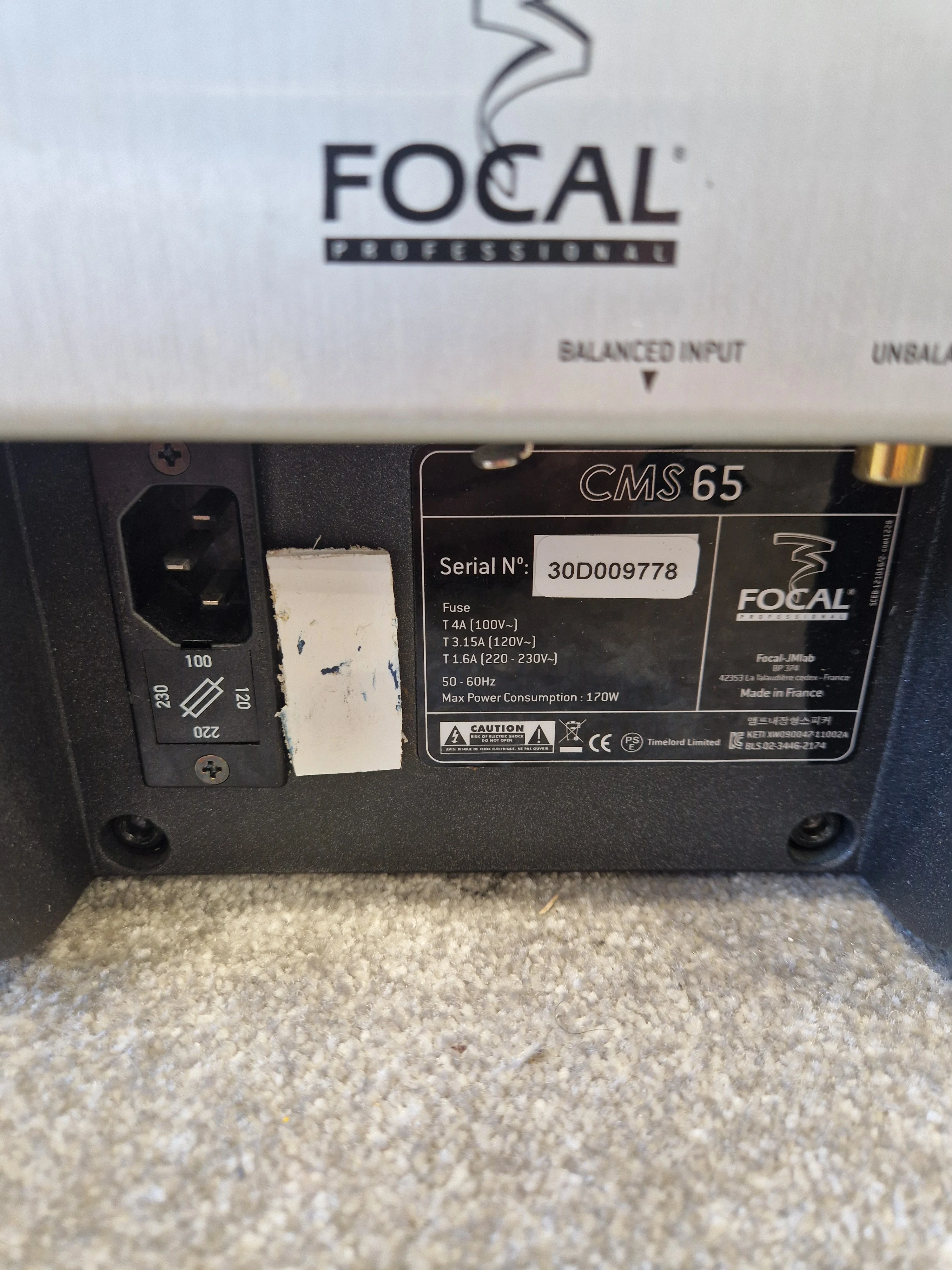 Pair of Focal CMS65 Speakers - 6.5" Woofer, 1" Tweeter - Very Good - Image 3