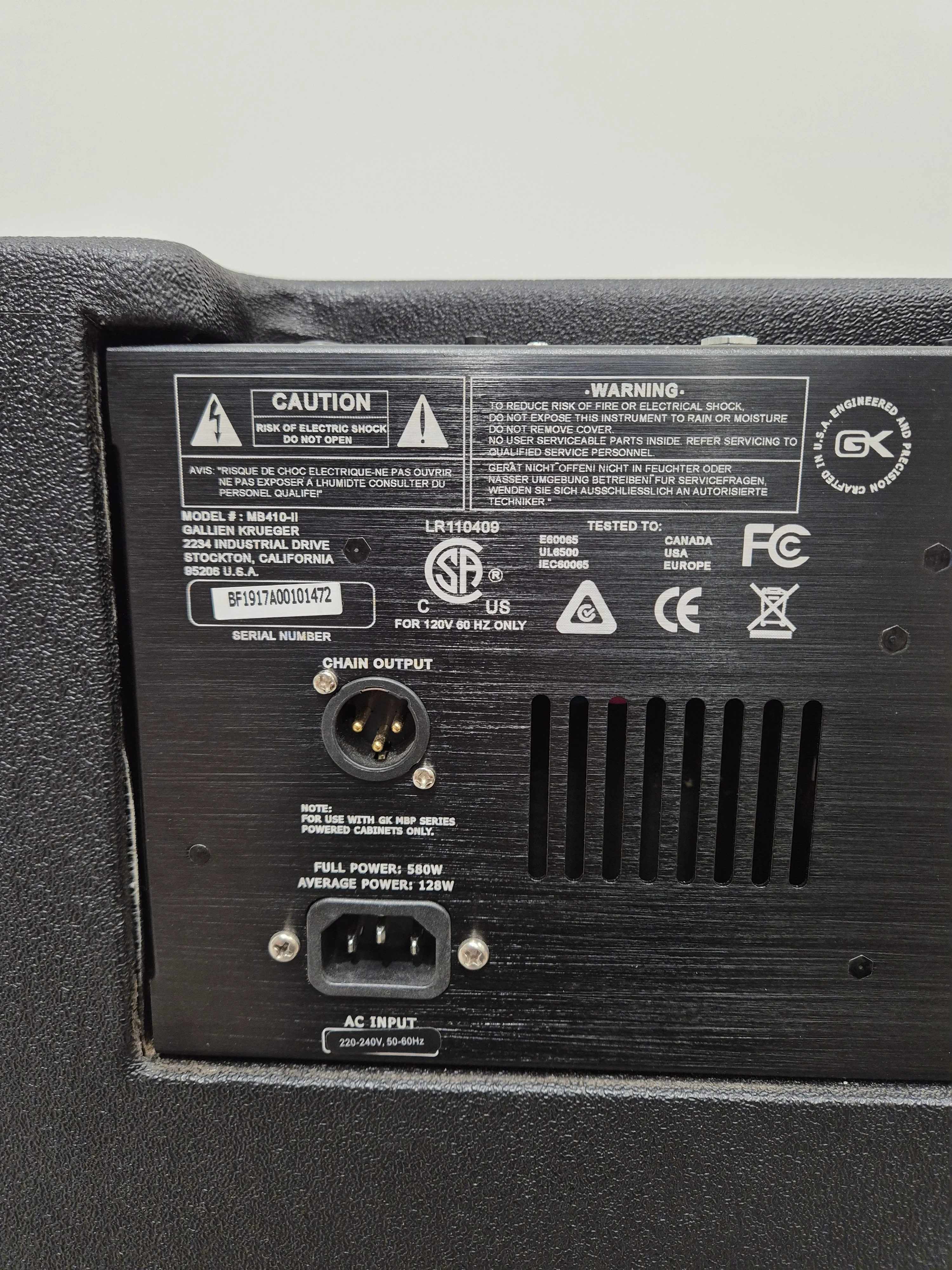 Gallien-Krueger MB410-II - 4x10" 500-watt Bass Combo Amplifier - Image 7