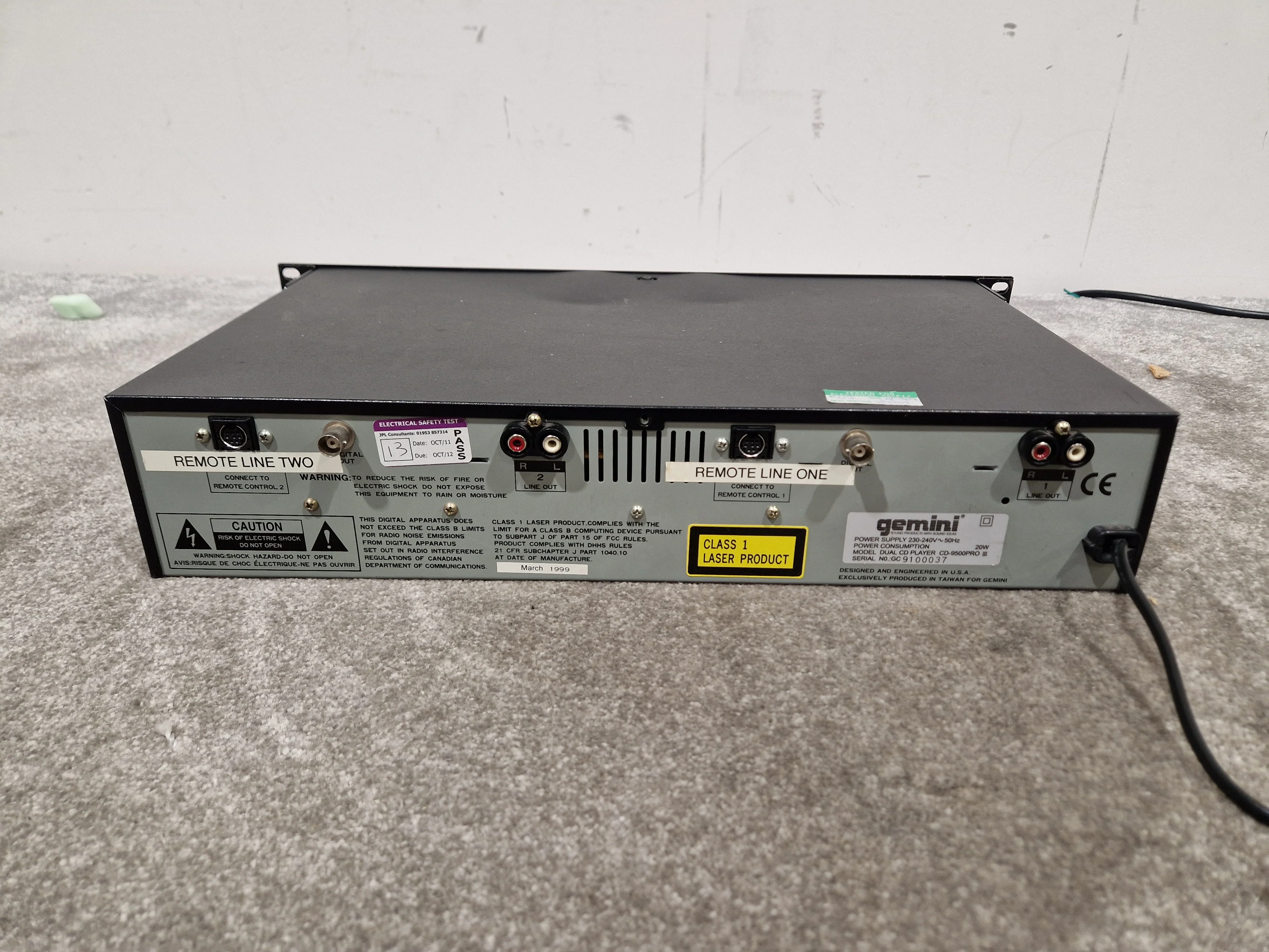 Gemini CD-9500PRO 3 - Professional Dual CD Player, Pitch Control - Good - Image 16