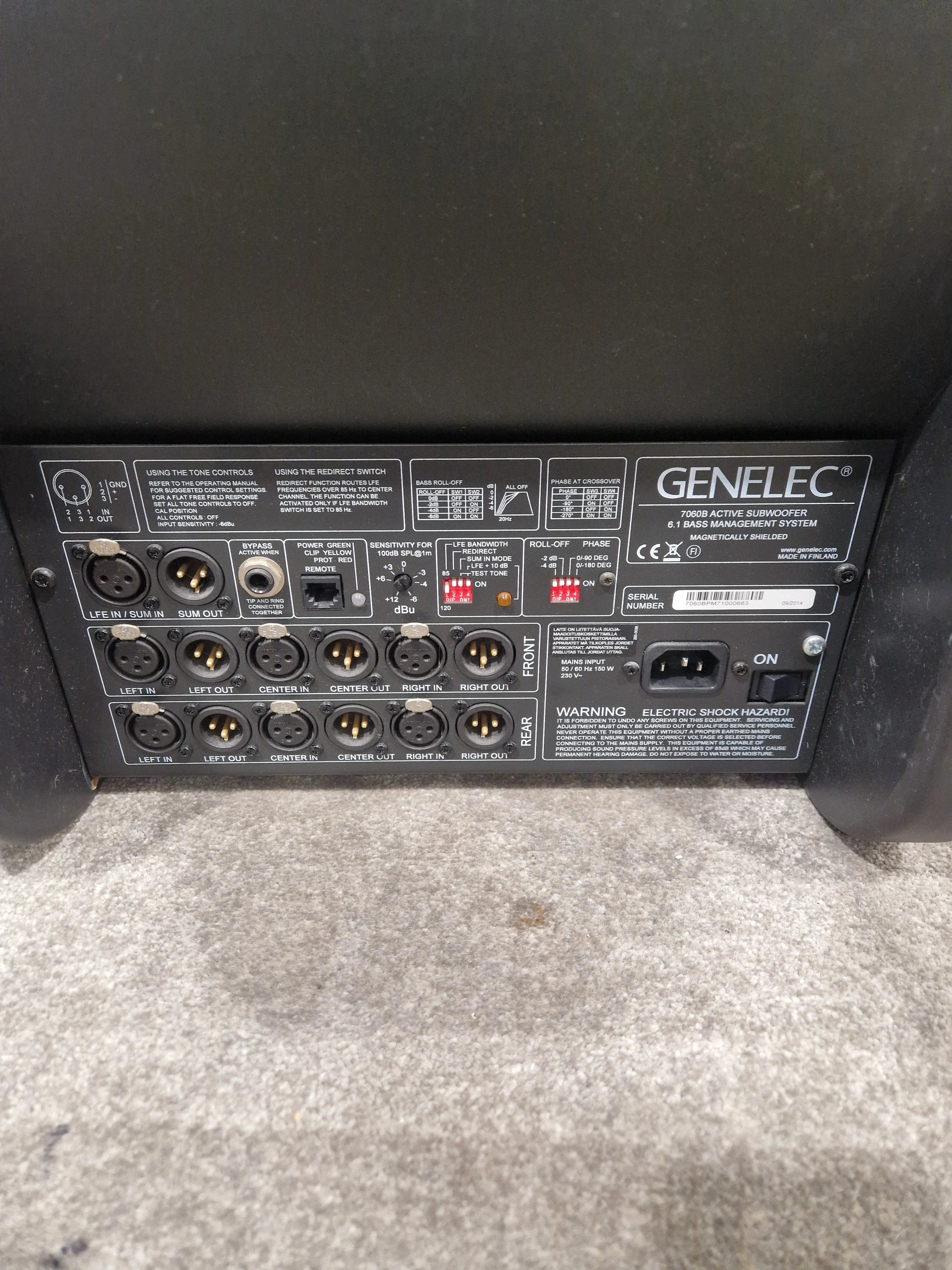 Genelec 7060B Active Subwoofer - Precise Bass Response - Very Good w/ Power Supply - Image 6