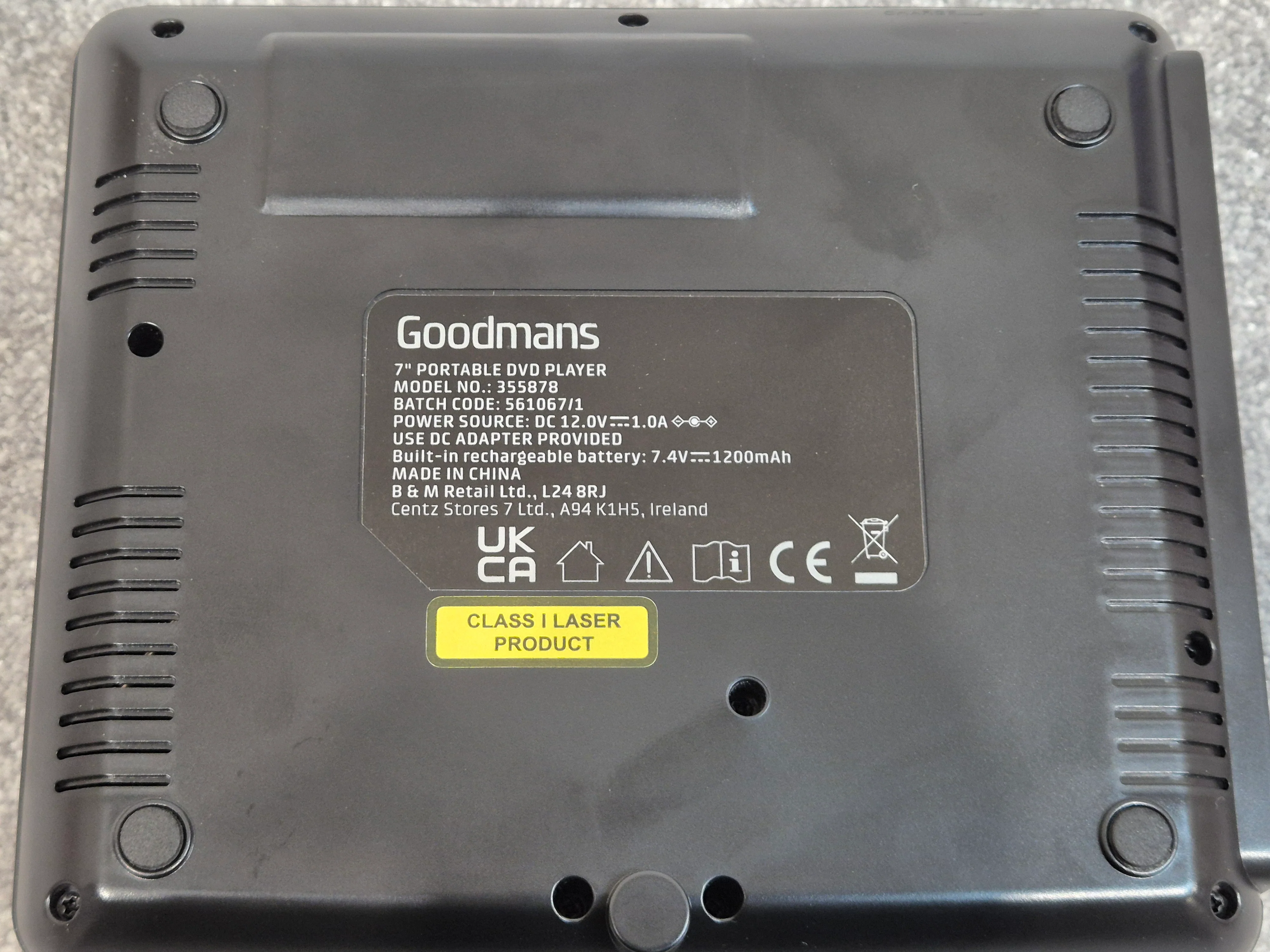 Goodmans 7-inch Portable DVD Player - Model 355878 - Image 6