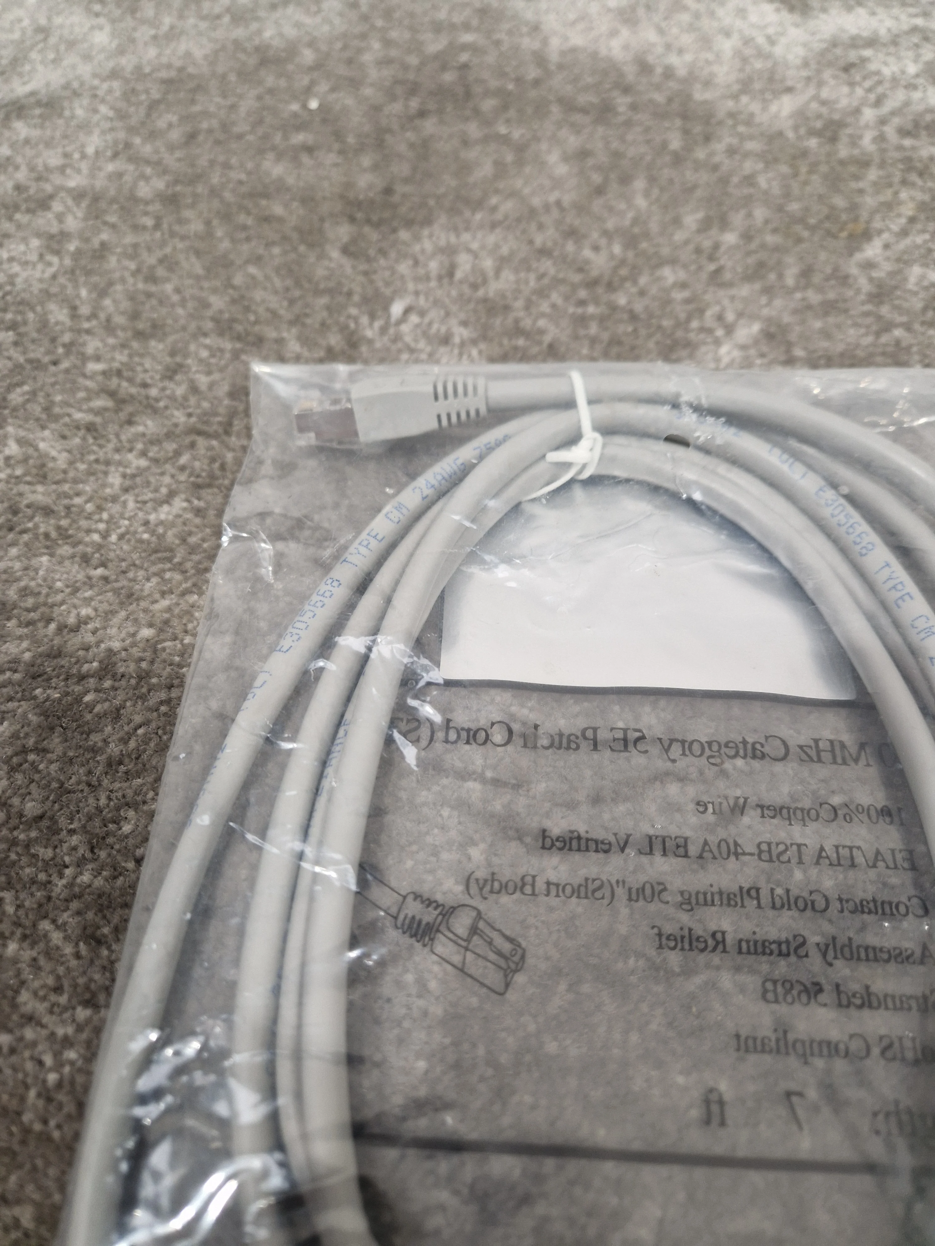 Grey 7FT Long Ethernet Cable - High-Speed Data Transfer - Excellent w/ Original packaging - Image 4