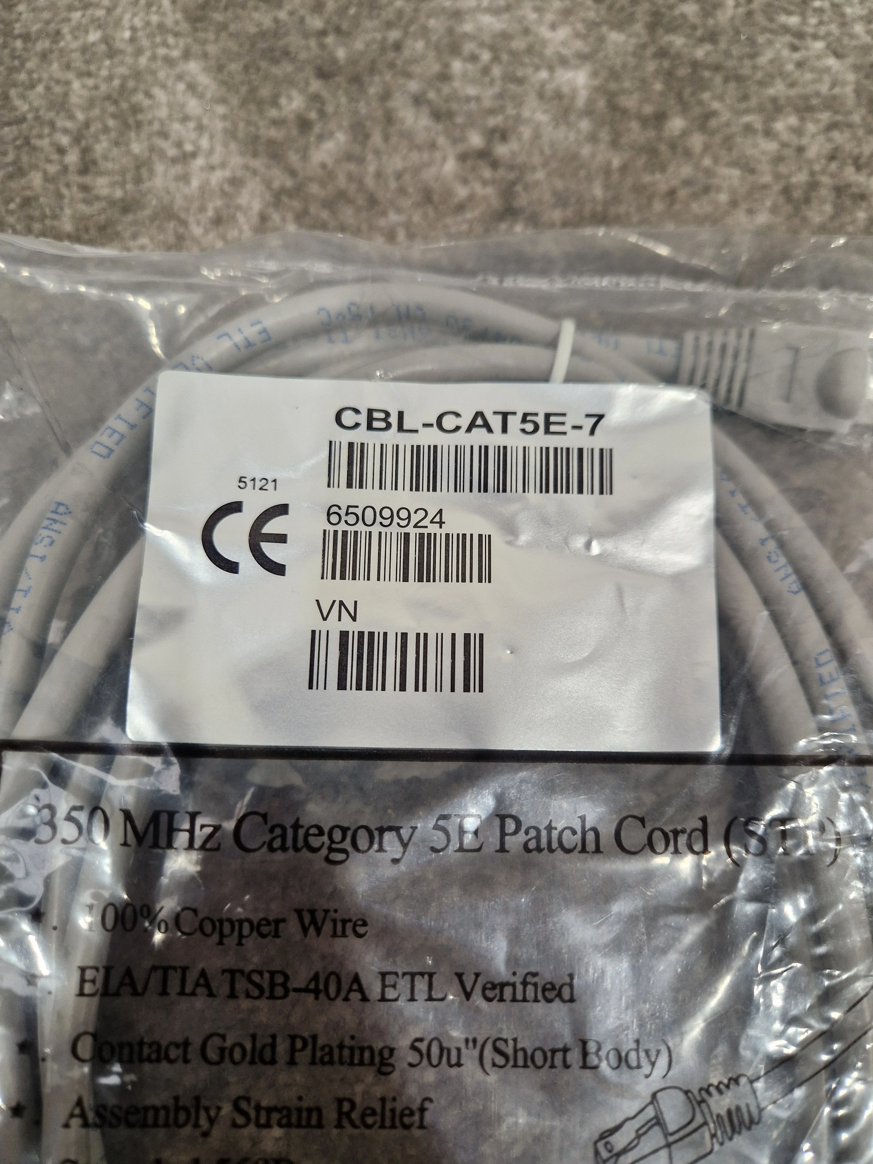 Grey 7FT Long Ethernet Cable - High-Speed Data Transfer - Excellent w/ Original packaging - Image 6