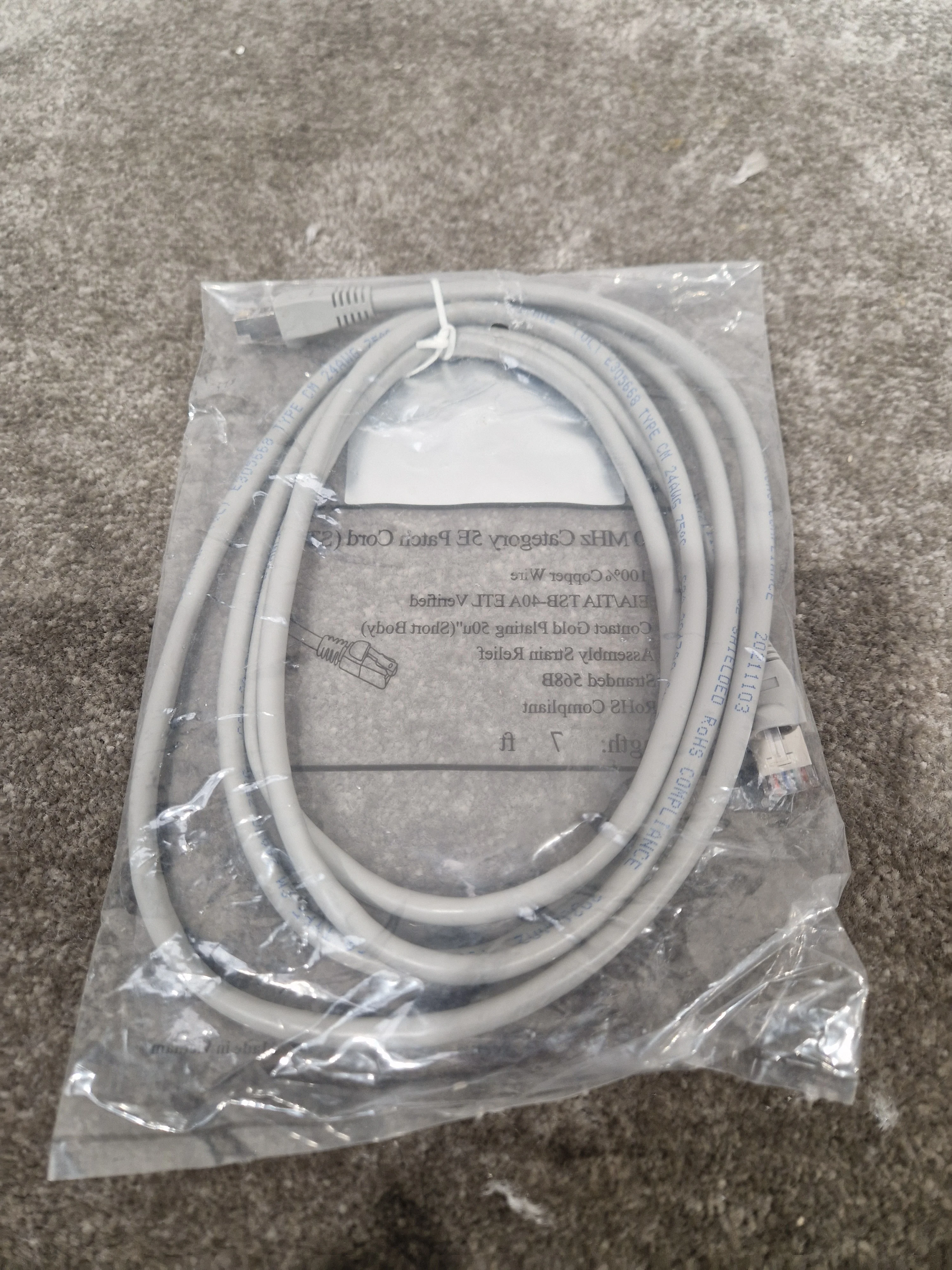 Grey 7FT Long Ethernet Cable - High-Speed Data Transfer - Excellent w/ Original packaging - Image 9