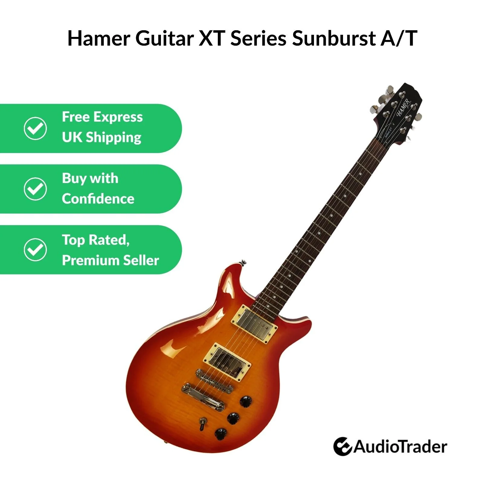 Hamer XT Series Sunburst A/T Electric Guitar - Free UK Shipping - Image 2