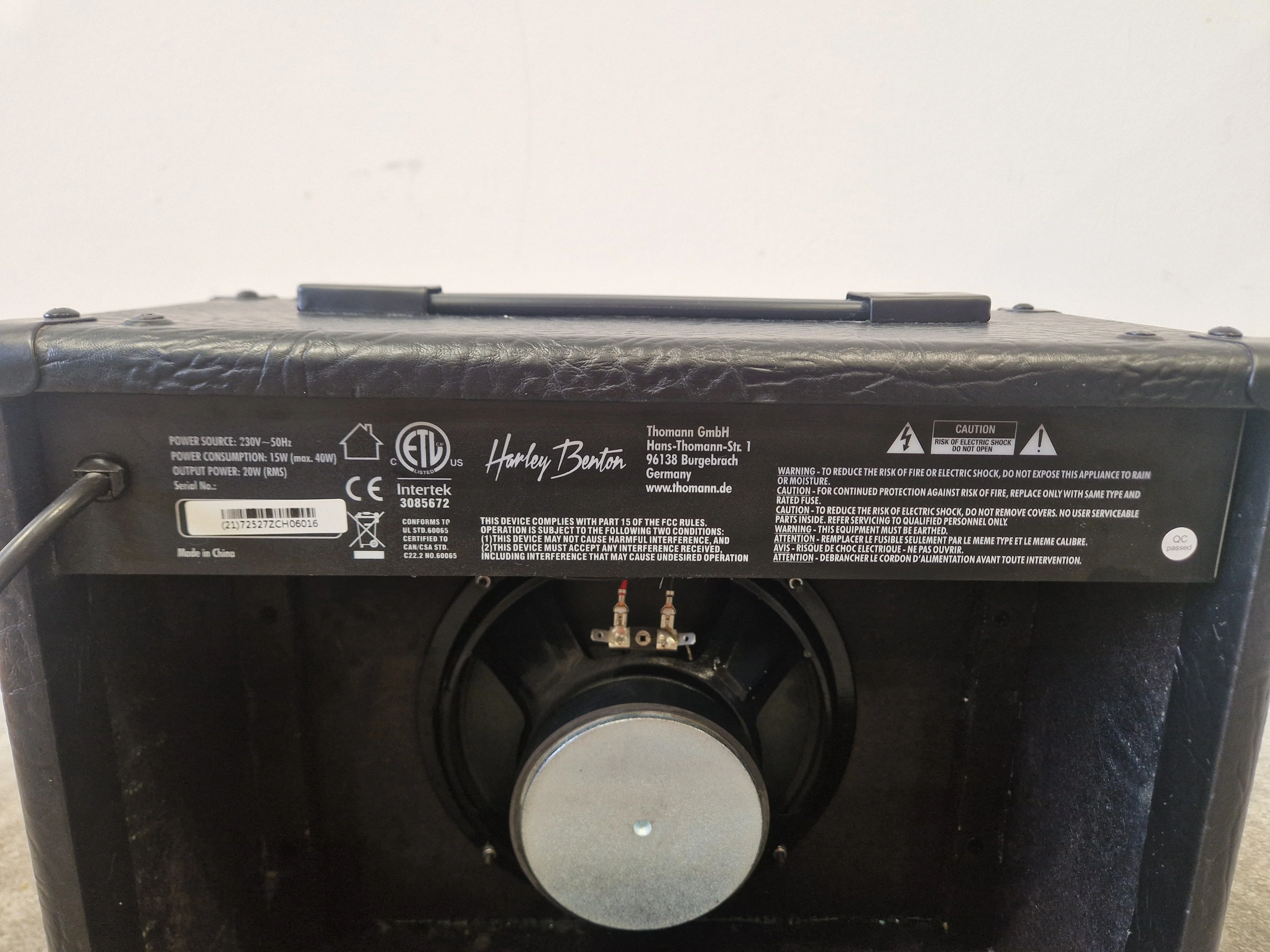 Harley Benton HB-20R Guitar Amp – Clean Tone, Built-in Reverb – Very Good - Image 7