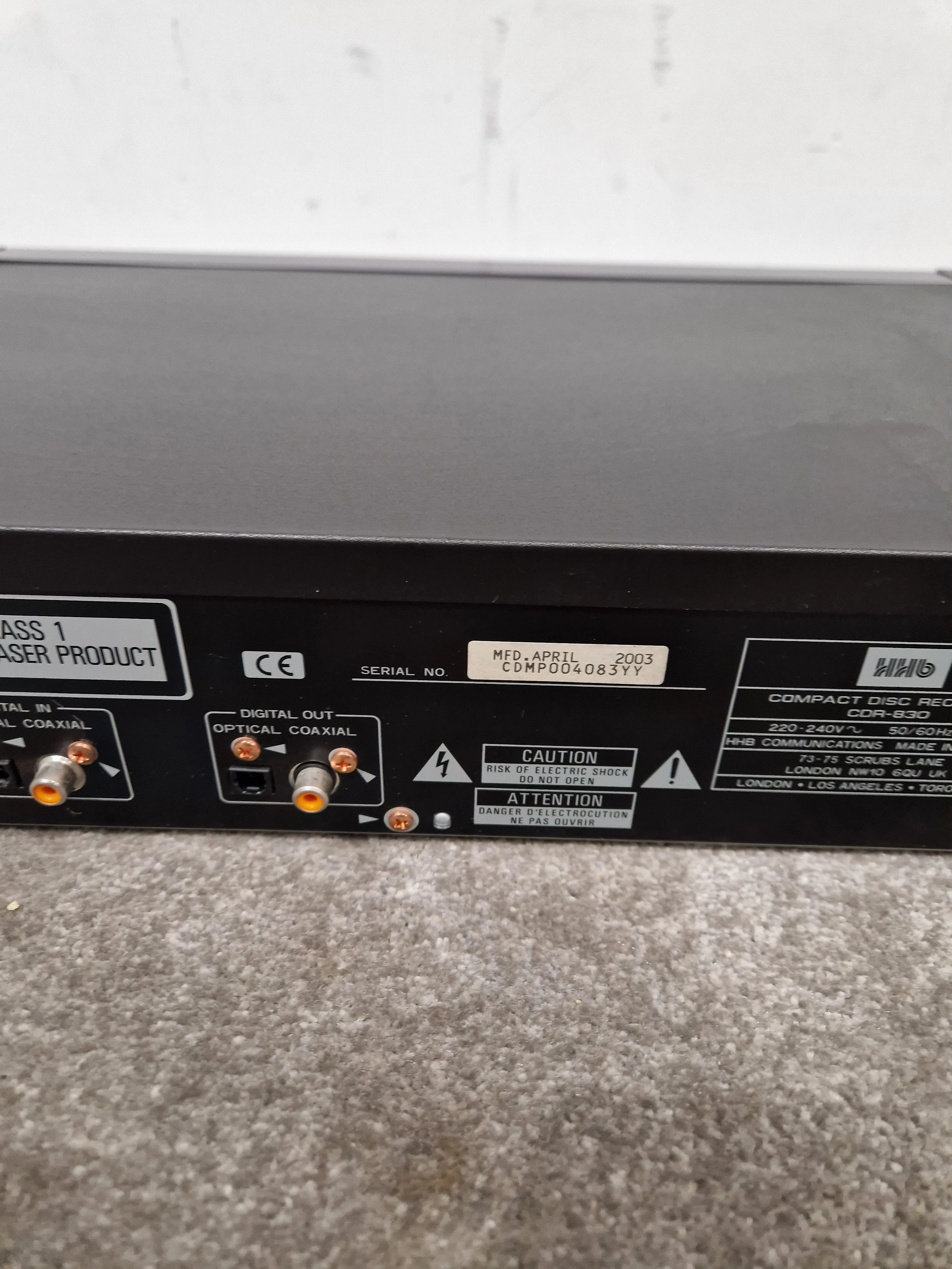 HHB BurnIT CDR-830 - Professional CD Recorder - Excellent w/ Power Supply & Remote - Image 10