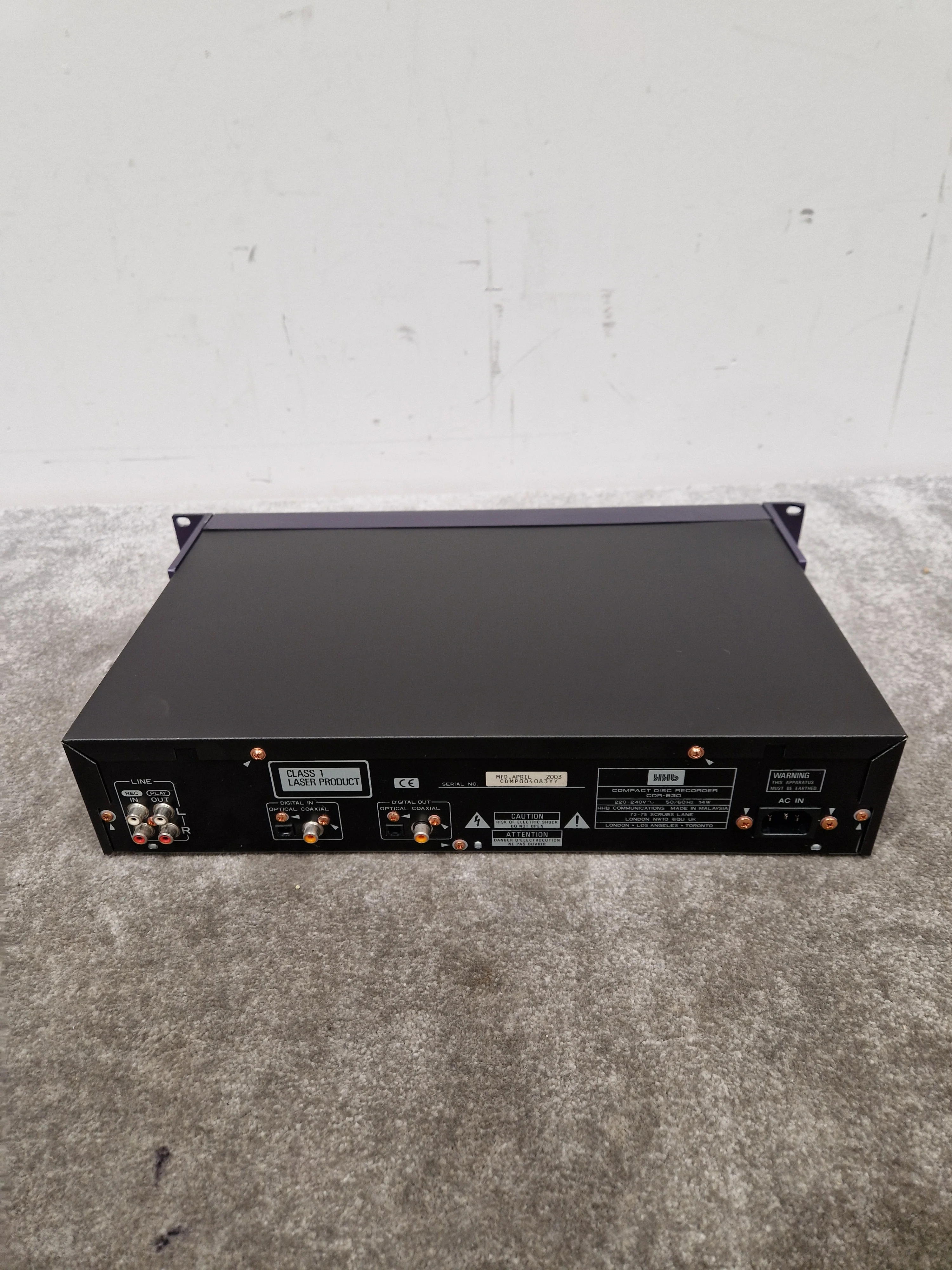 HHB BurnIT CDR-830 - Professional CD Recorder - Excellent w/ Power Supply & Remote - Image 8