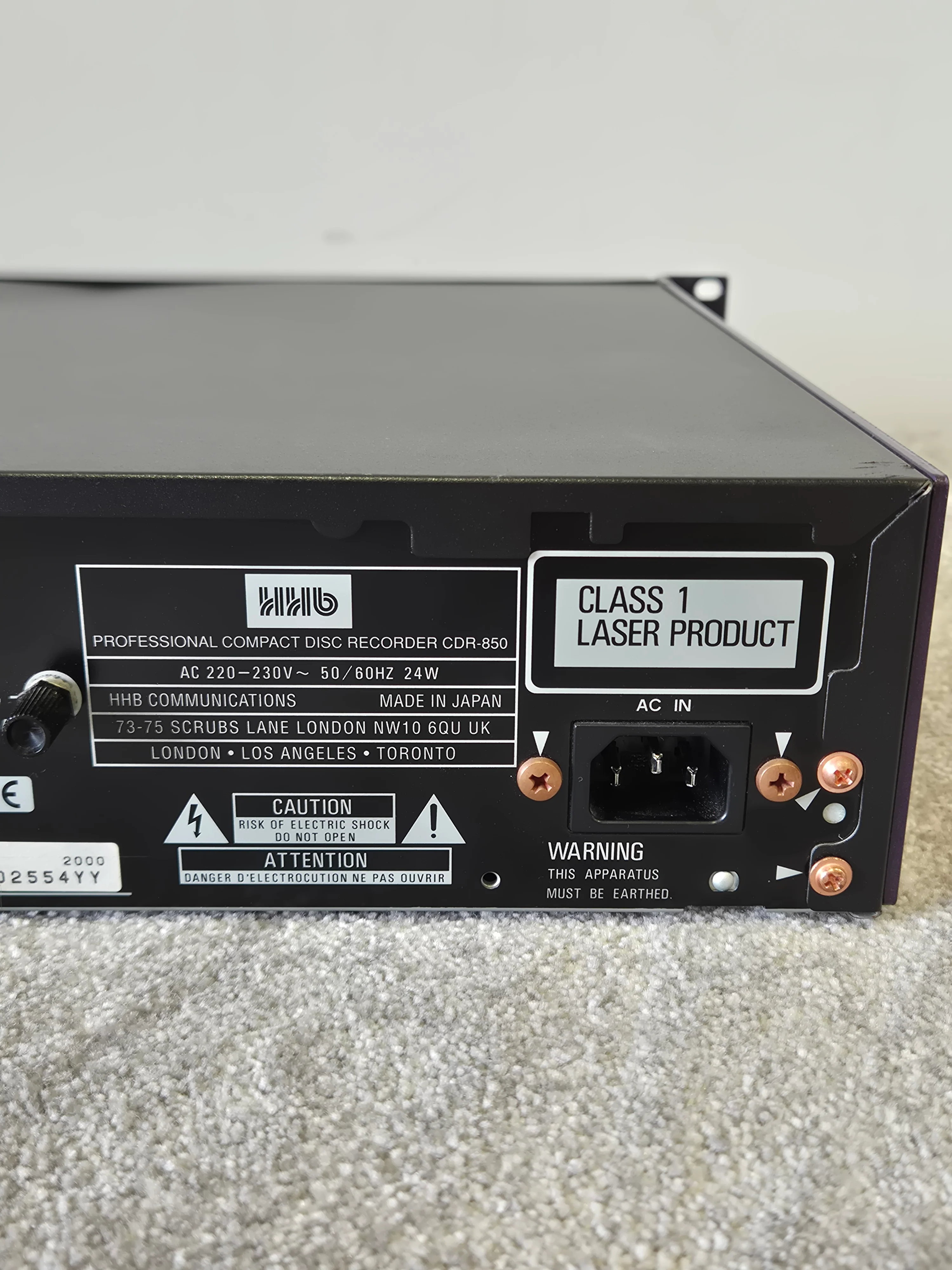HHB CDR-850 - Professional Compact Disc Recorder and Player (Spares or Repairs) - Image 10
