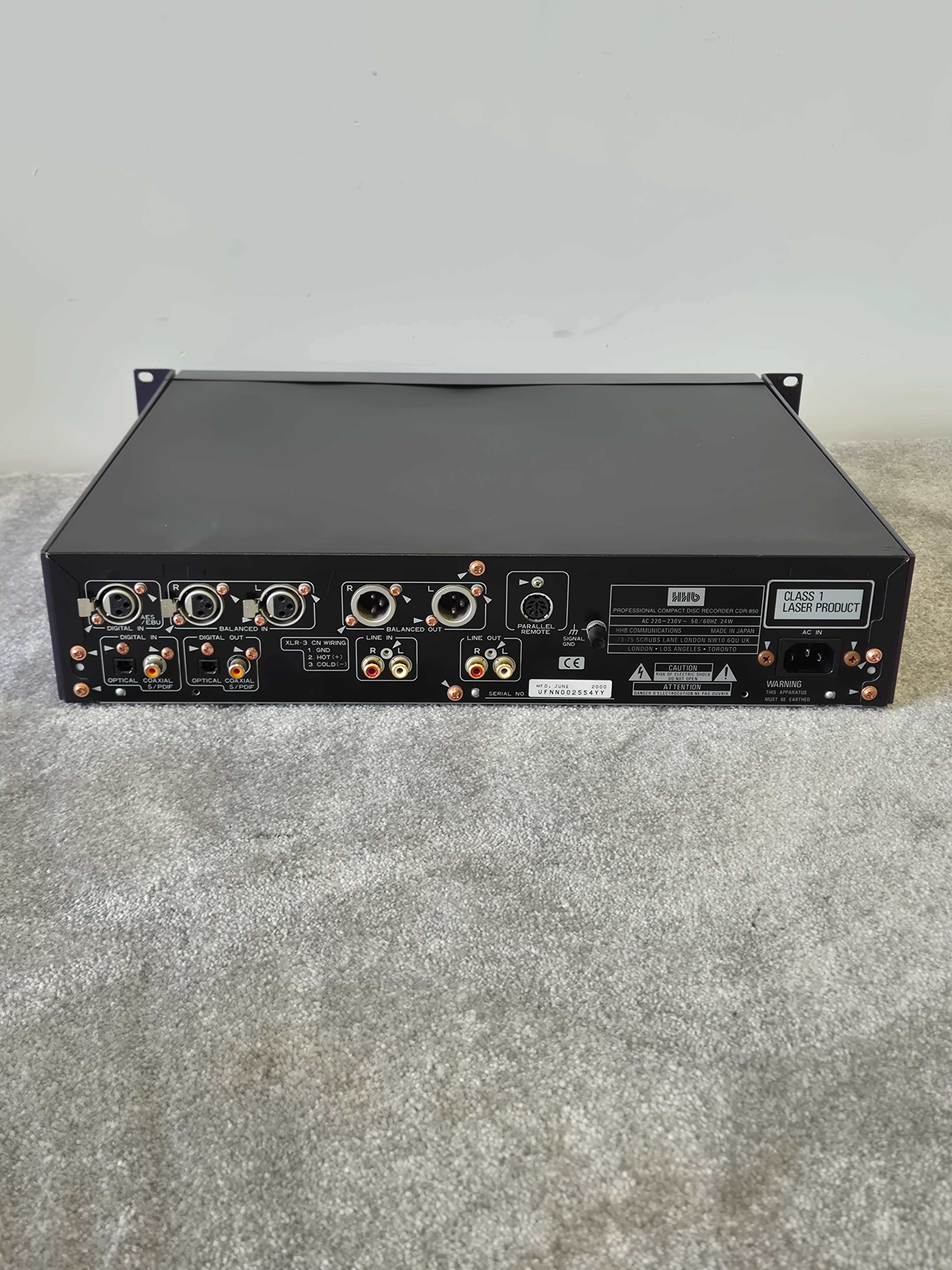 HHB CDR-850 - Professional Compact Disc Recorder and Player (Spares or Repairs) - Image 7