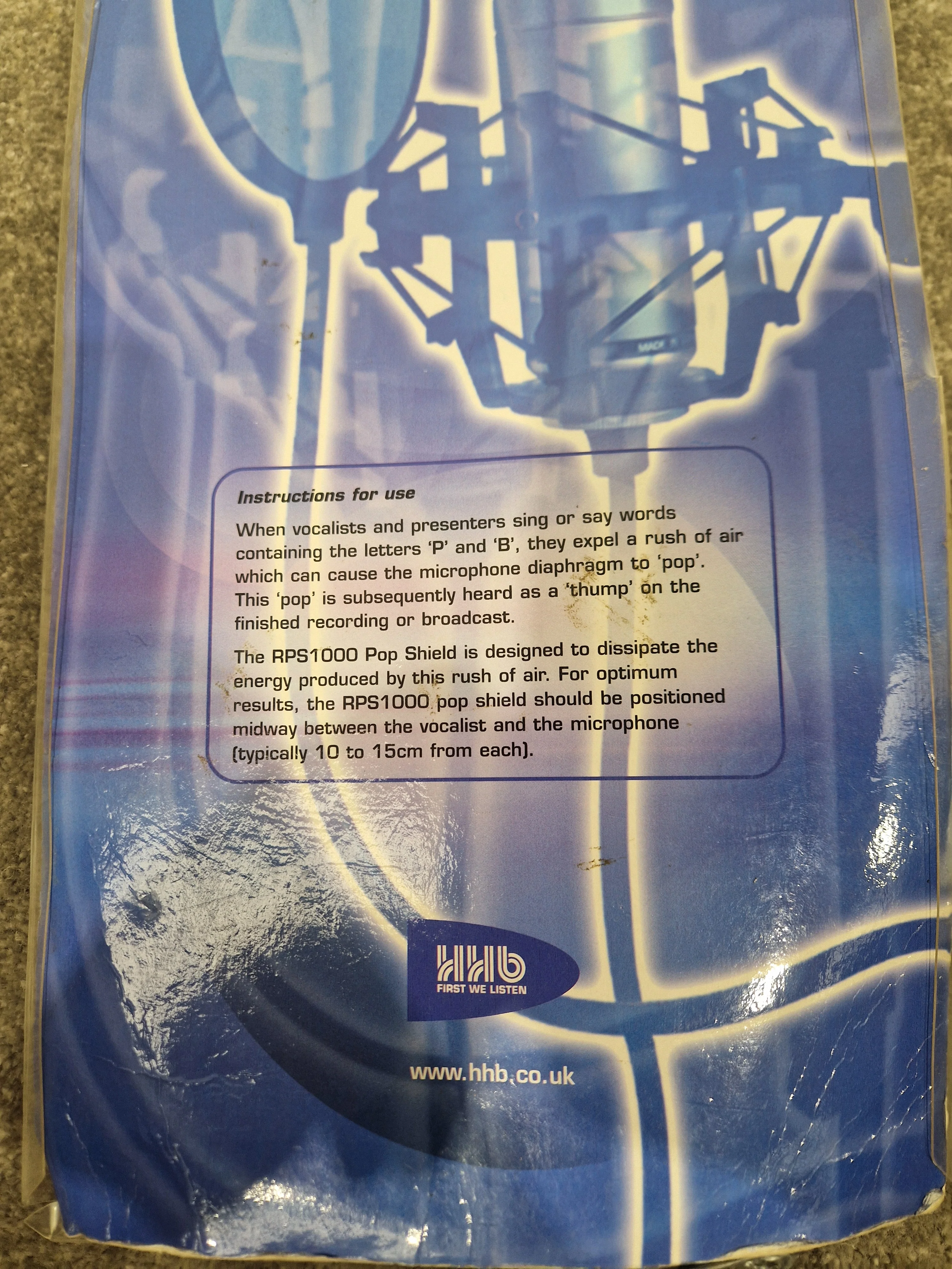 Hhb Pop Shield RPS1000 Pop Filter - Dual-Layer Mesh, Adjustable Gooseneck - Mint w/ Original Box - Image 9