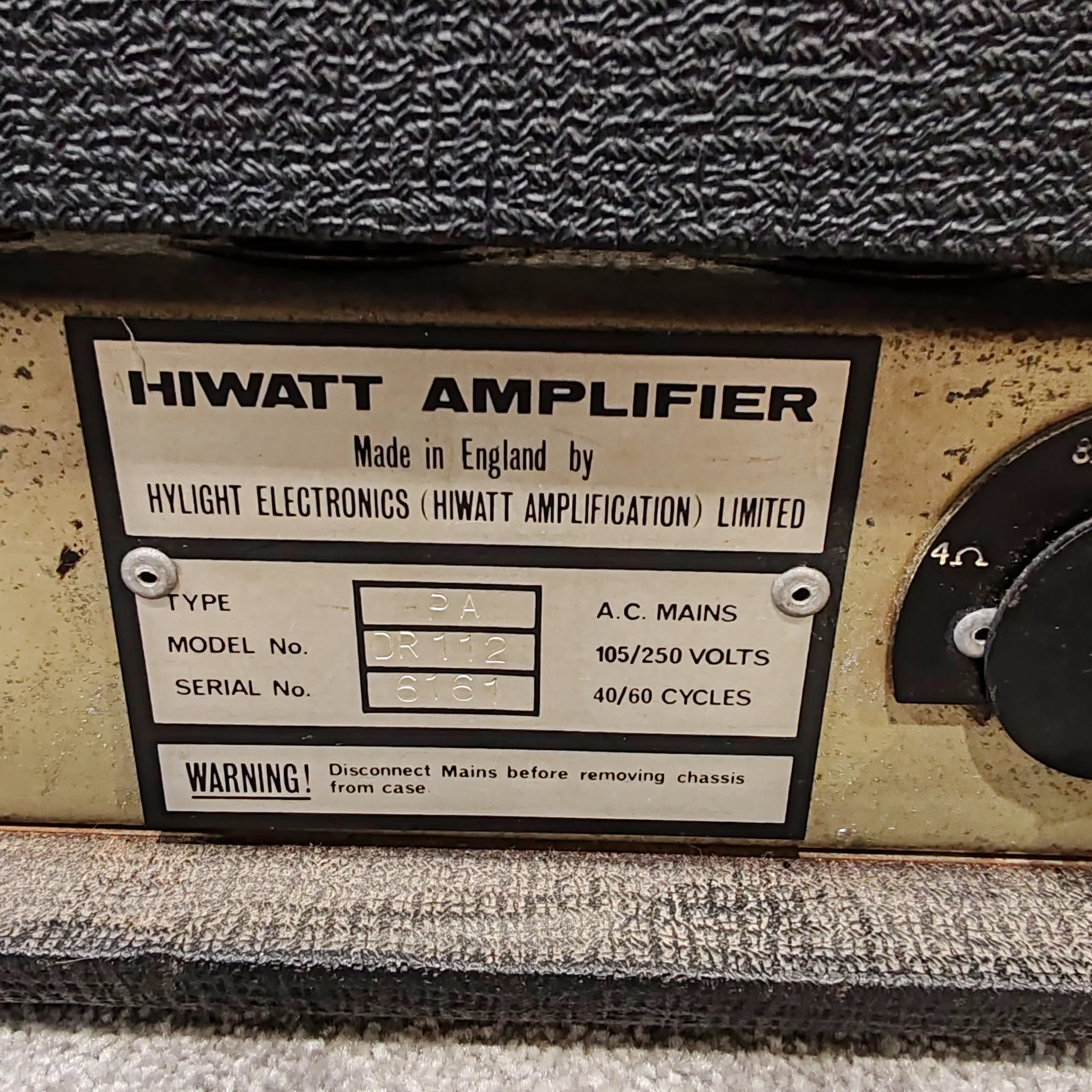 Hiwatt Custom Built Vintage 70s 110 PA / Amplifier - DR112 Amplifier - Fully Serviced, Clean Sound - Very Good w/ Power Supplyv - Image 9