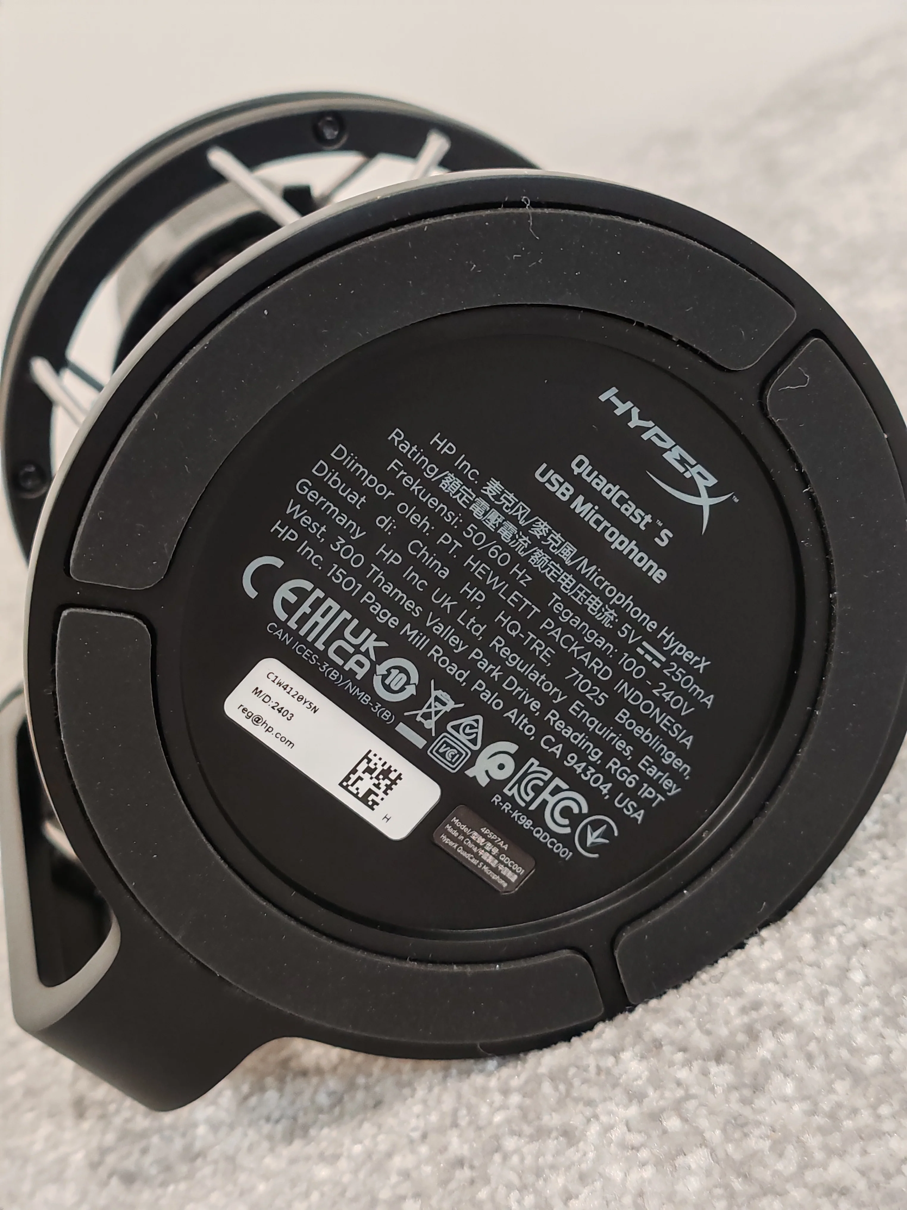 HyperX QuadCast S USB Condenser Microphone w/ Shock Mount and USB Cable - Image 8