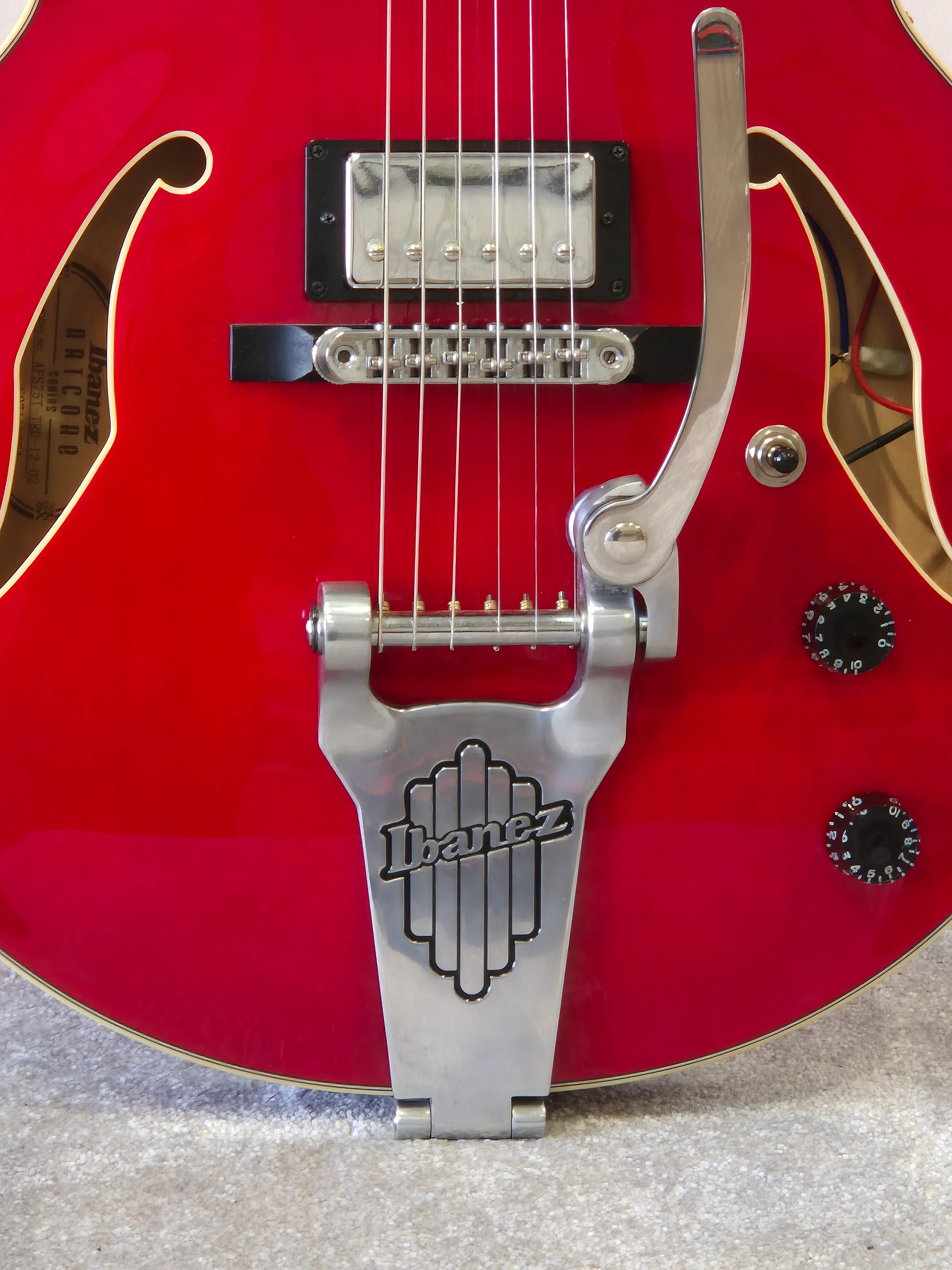 Ibanez Artcore AFS75T - Semi-Hollow Body Electric Guitar - Cherry Red - Image 2