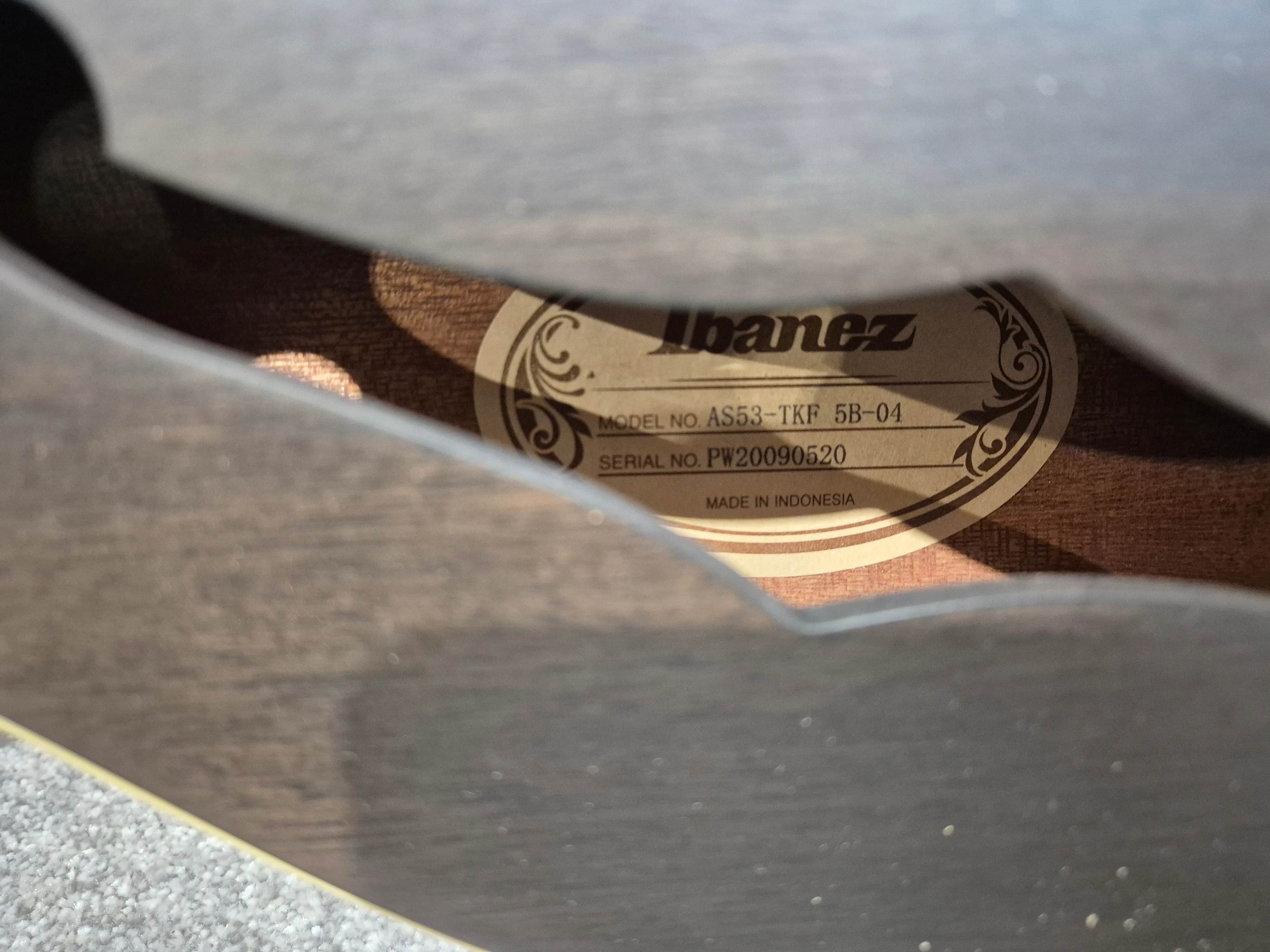 Ibanez AS53-TKF Transparent Black - Semi-Acoustic Guitar w/ Original Box - Image 4