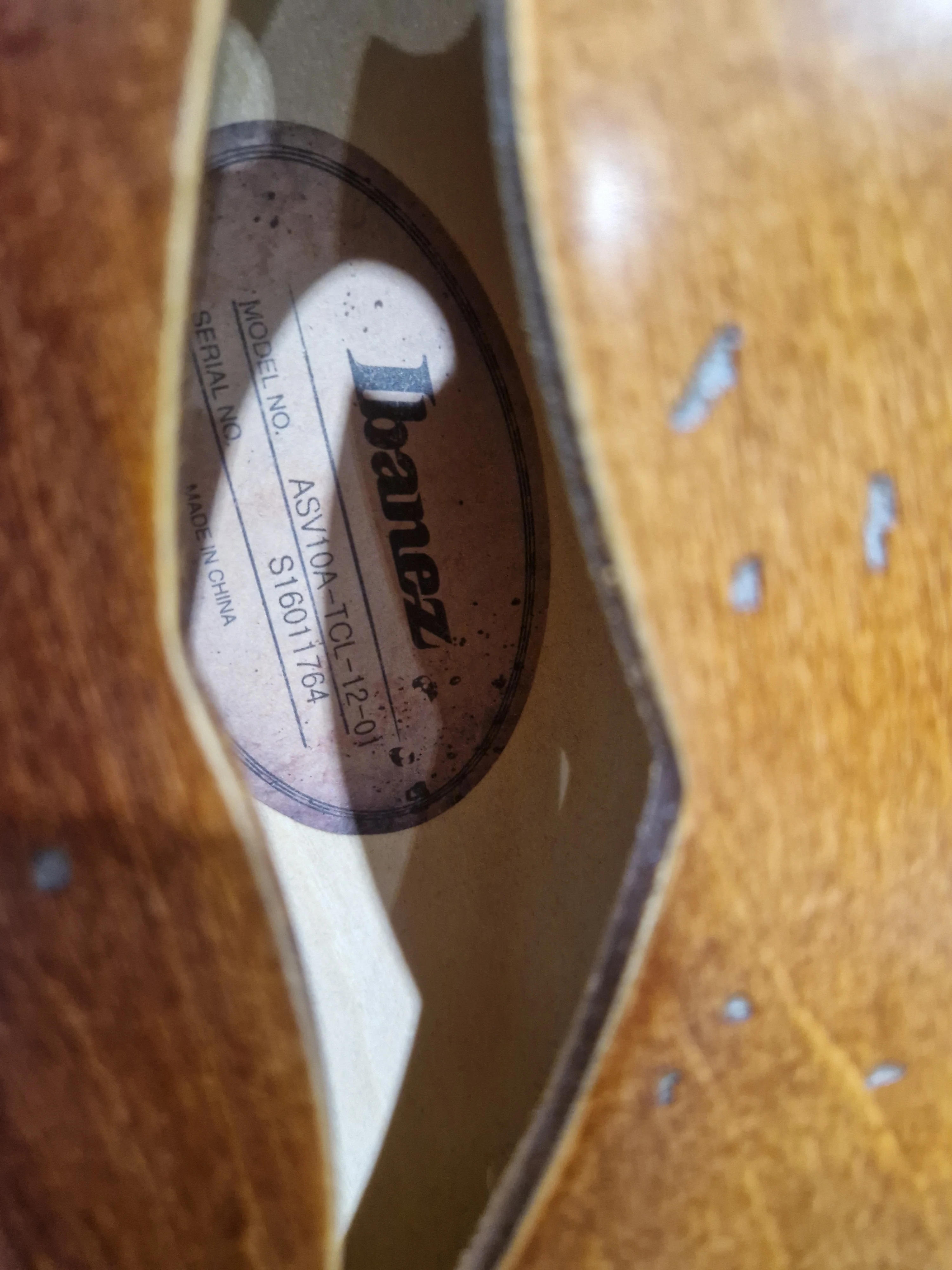 Ibanez Asv10a-Tcl-12-01 - Naturally Distressed - Semi-Hollow Electric Guitar - Very Good w/ Hard Case - Image 11