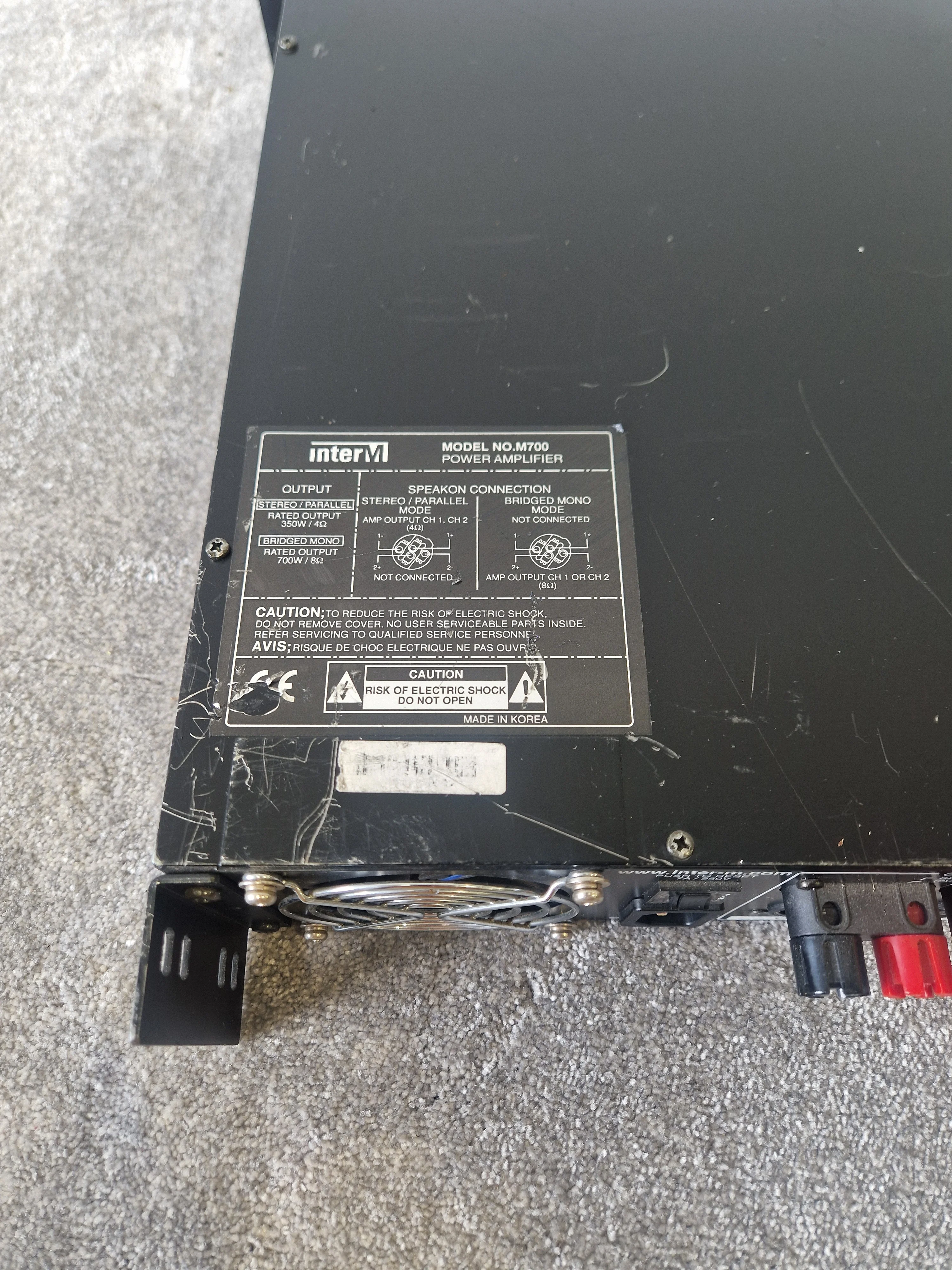 InterM M-700 Dual Channel Power Amplifier – 220W/Channel - Good - Image 6
