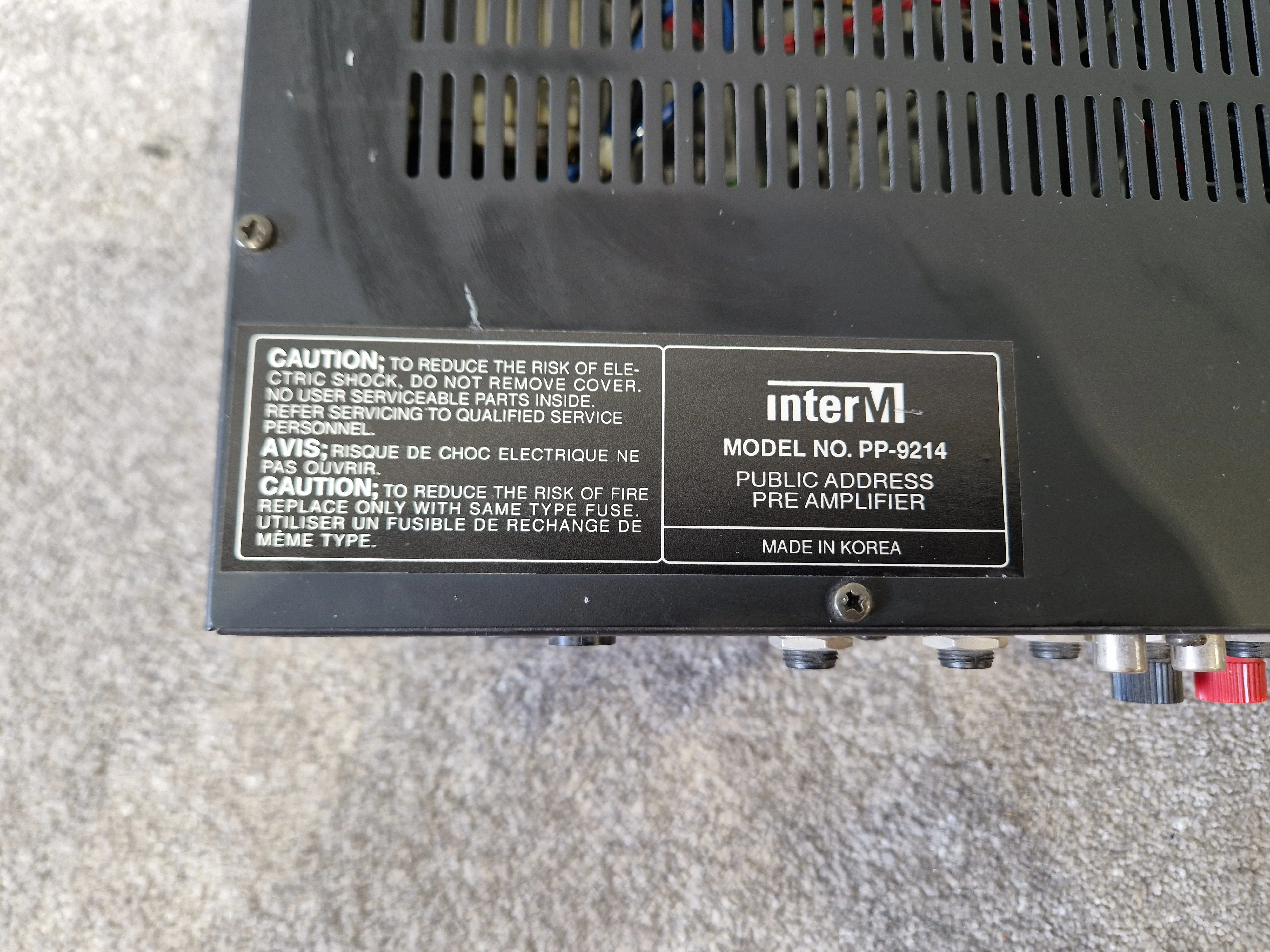 InterM PP-9214 Pre Amplifier – 8 Mic/Line Inputs - Very Good - Image 9