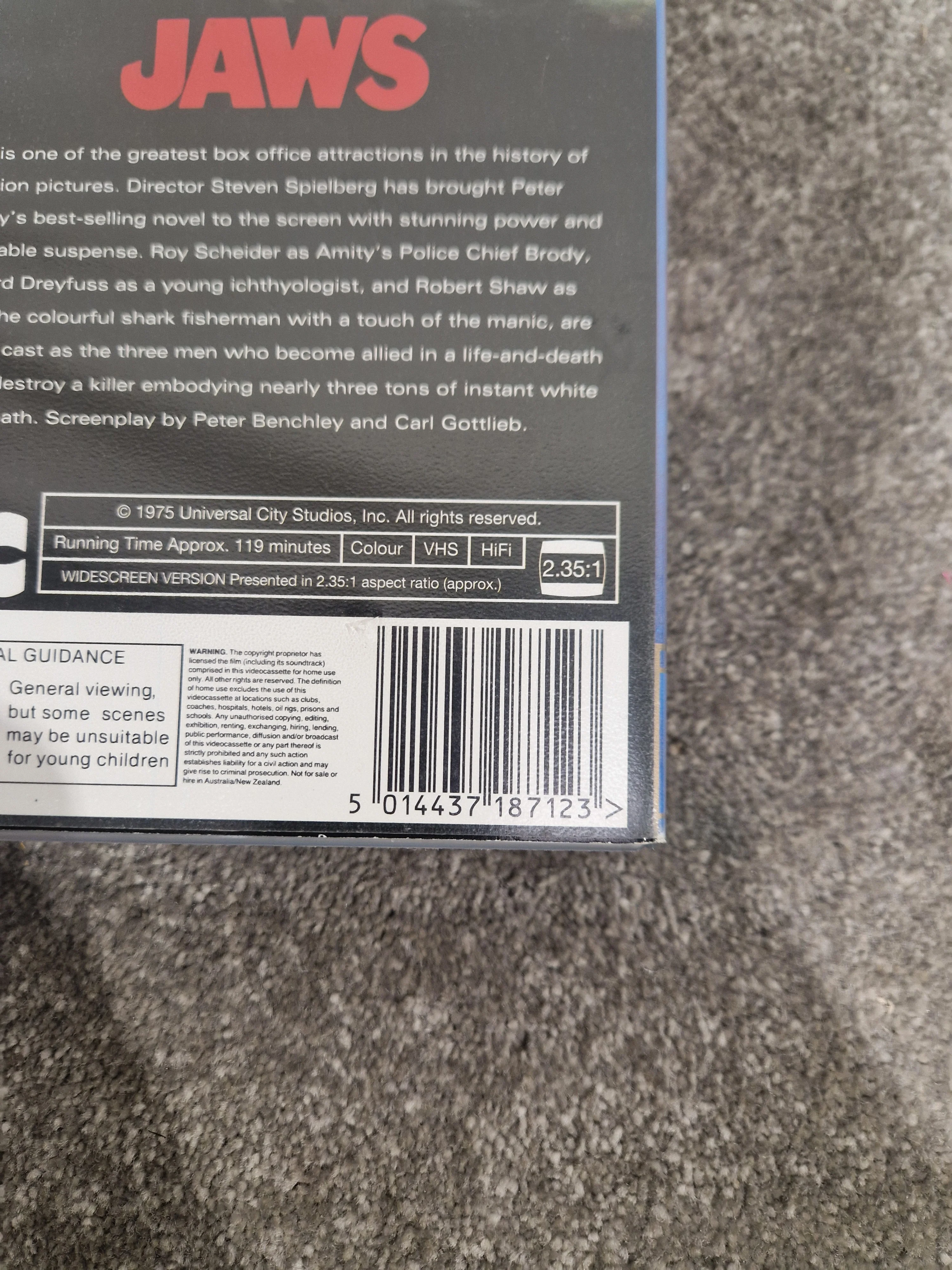Jaws ON Video Cassette Widescreen Video Cassette - Widescreen Format, Classic Movie - Excellent - Image 4
