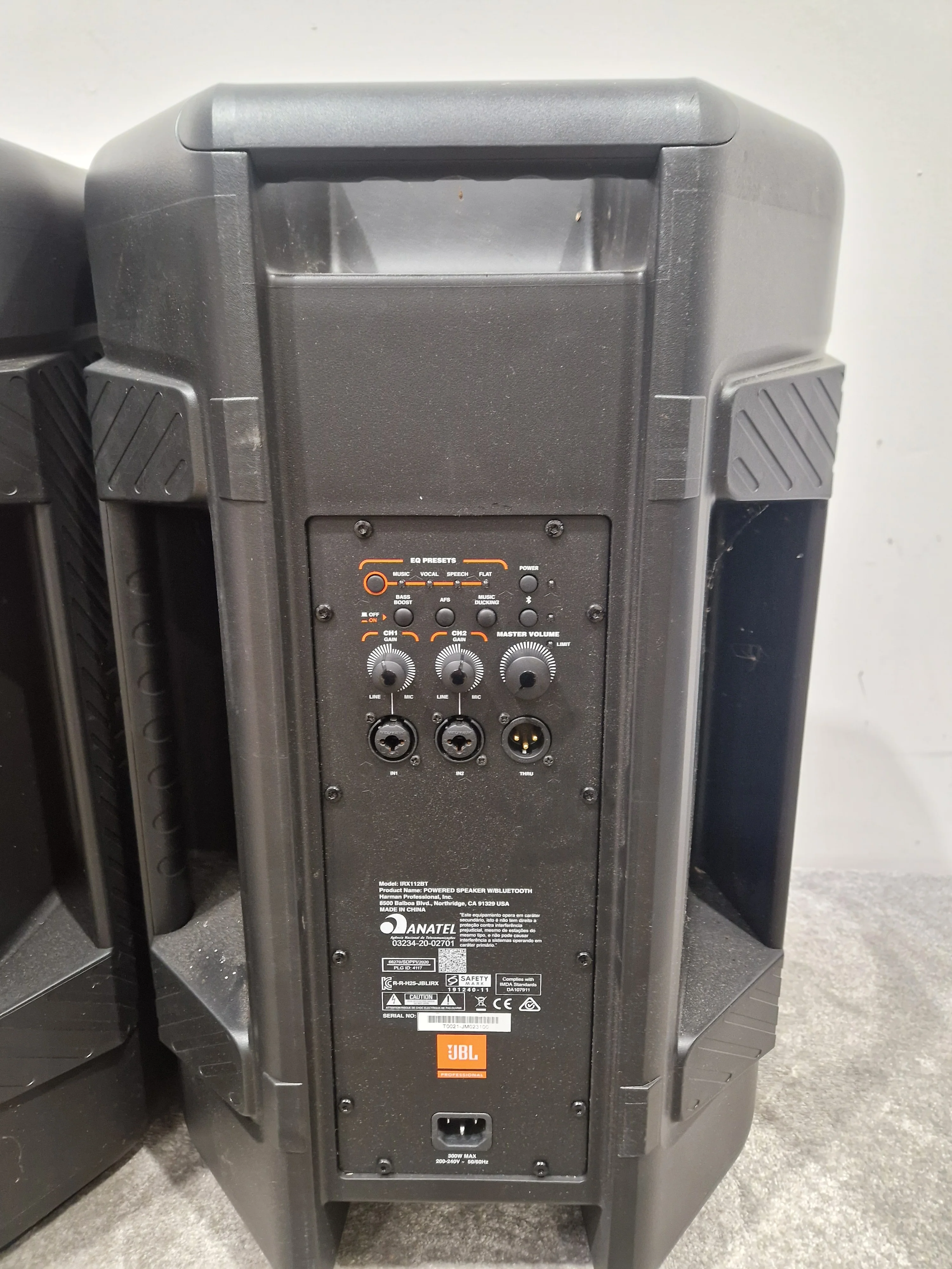 JBL IRX112BT 12” Active PA Speakers (Pair) - Bluetooth Audio Streaming - Excellent - Image 2
