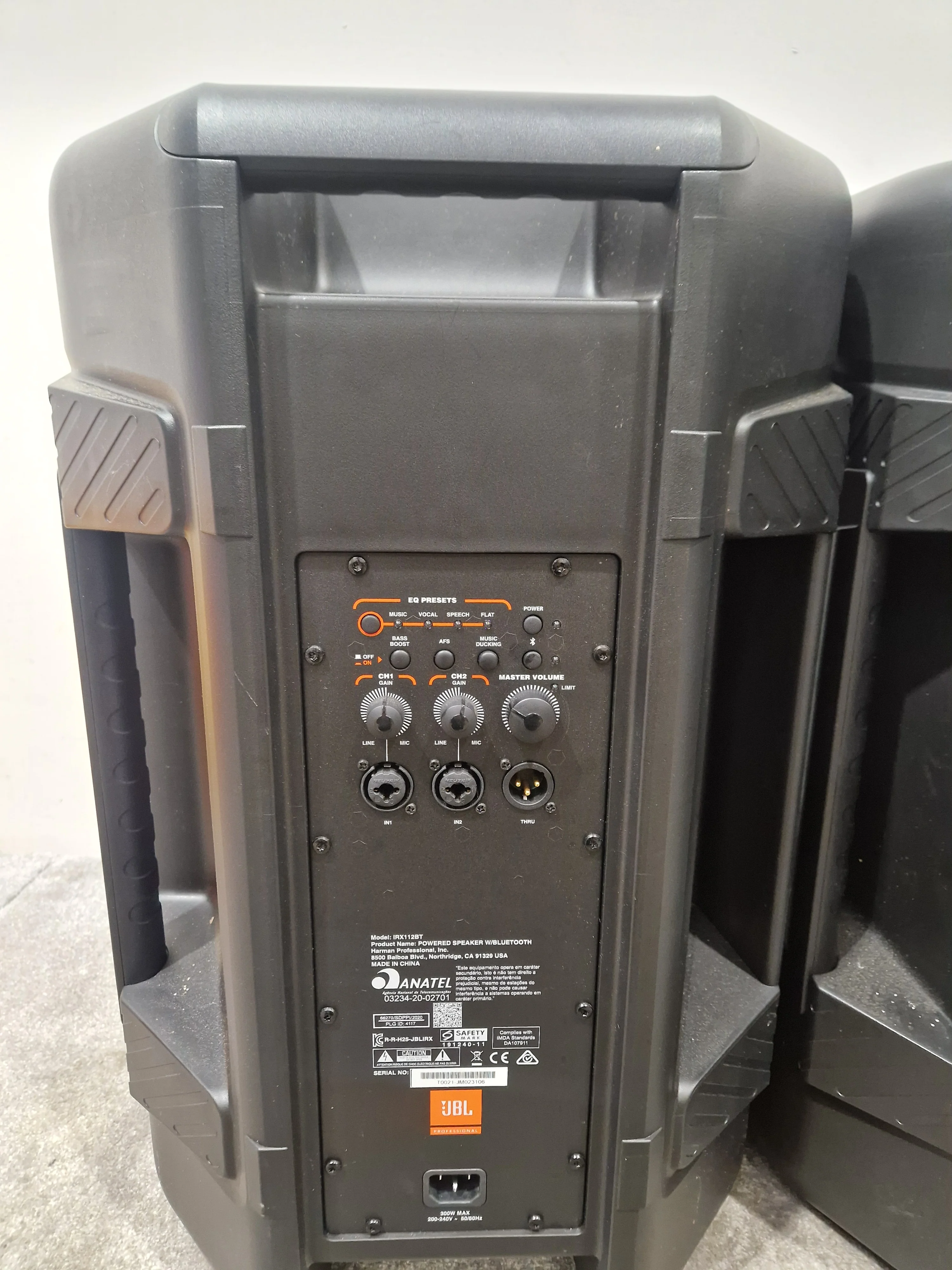 JBL IRX112BT 12” Active PA Speakers (Pair) - Bluetooth Audio Streaming - Excellent - Image 3