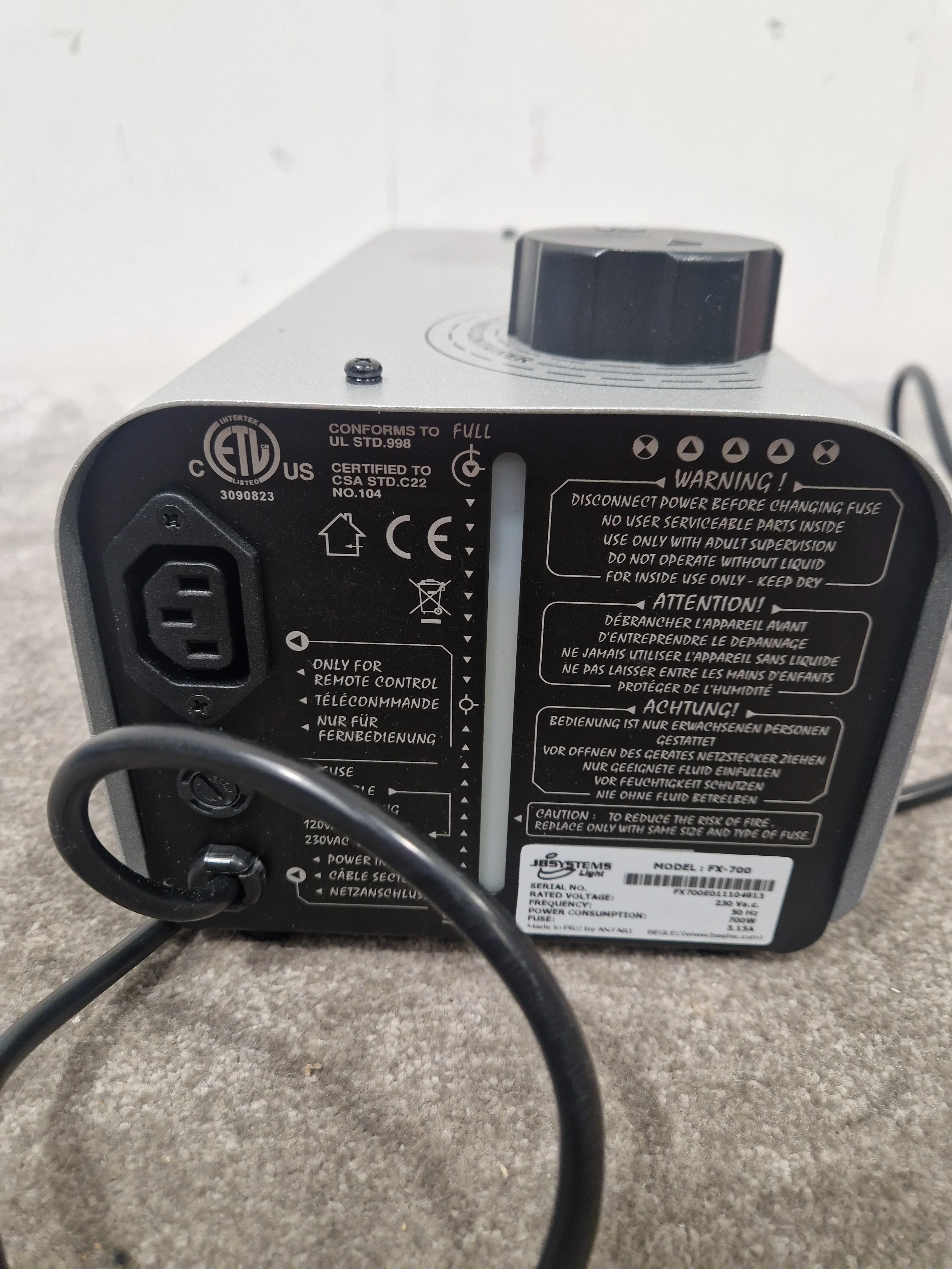 Jbsystems FX700 Fog Machine - High Output, Remote Control - Excellent w/ Original Box - Image 3