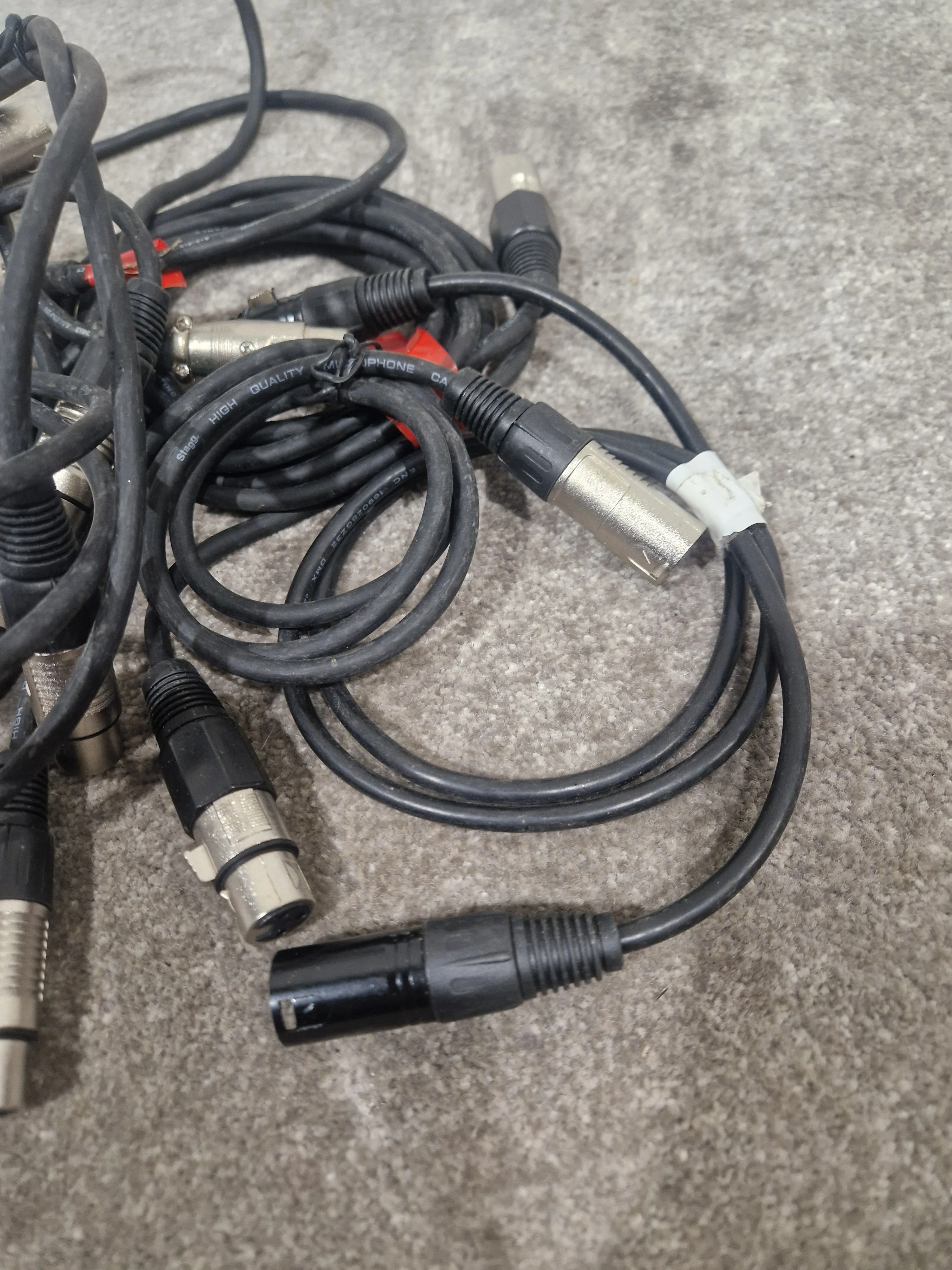 JOB-LOT OF Microphone Cables - 7X Black Cables - Assorted Lengths - Good - Image 3