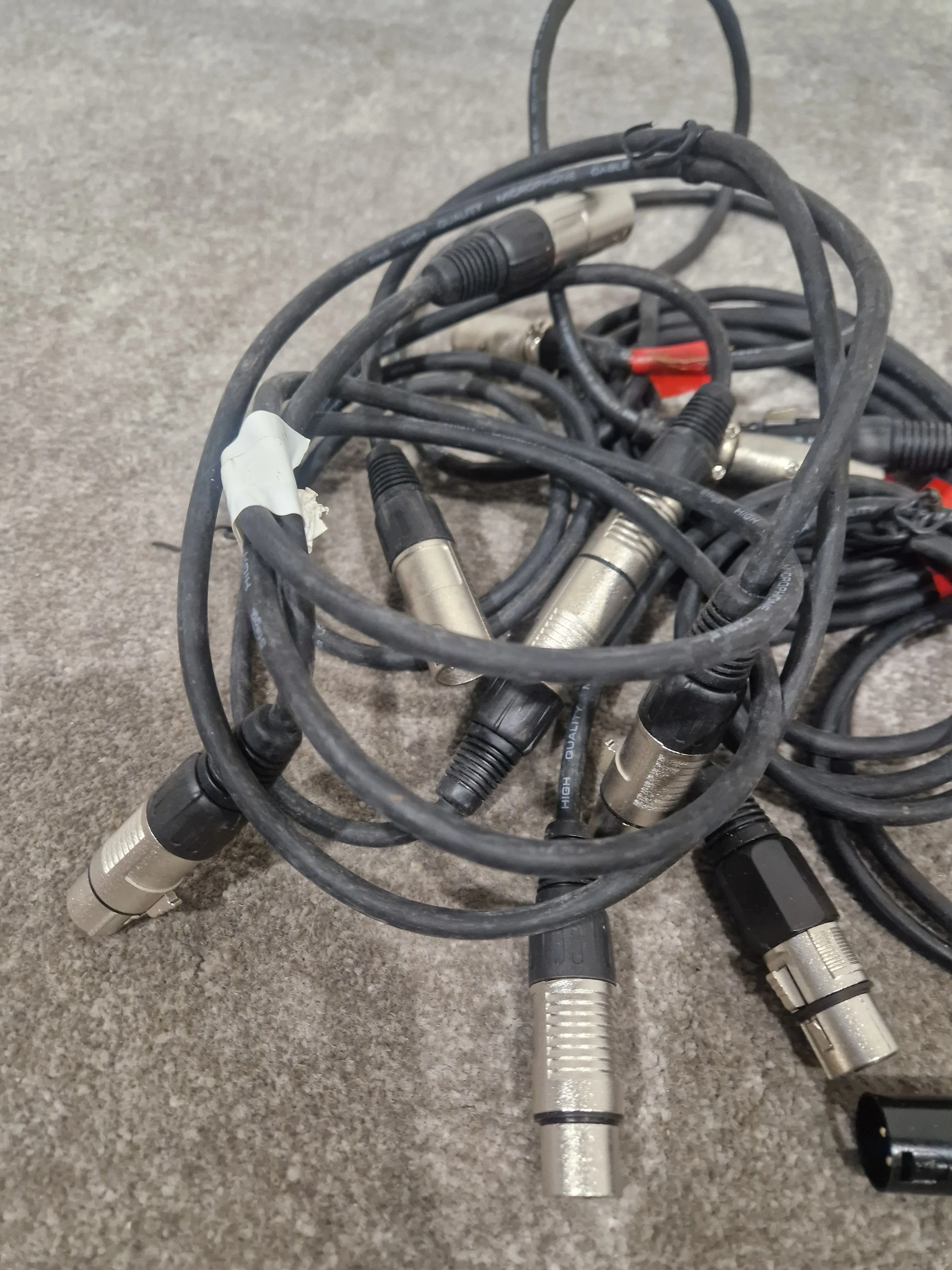 JOB-LOT OF Microphone Cables - 7X Black Cables - Assorted Lengths - Good - Image 4