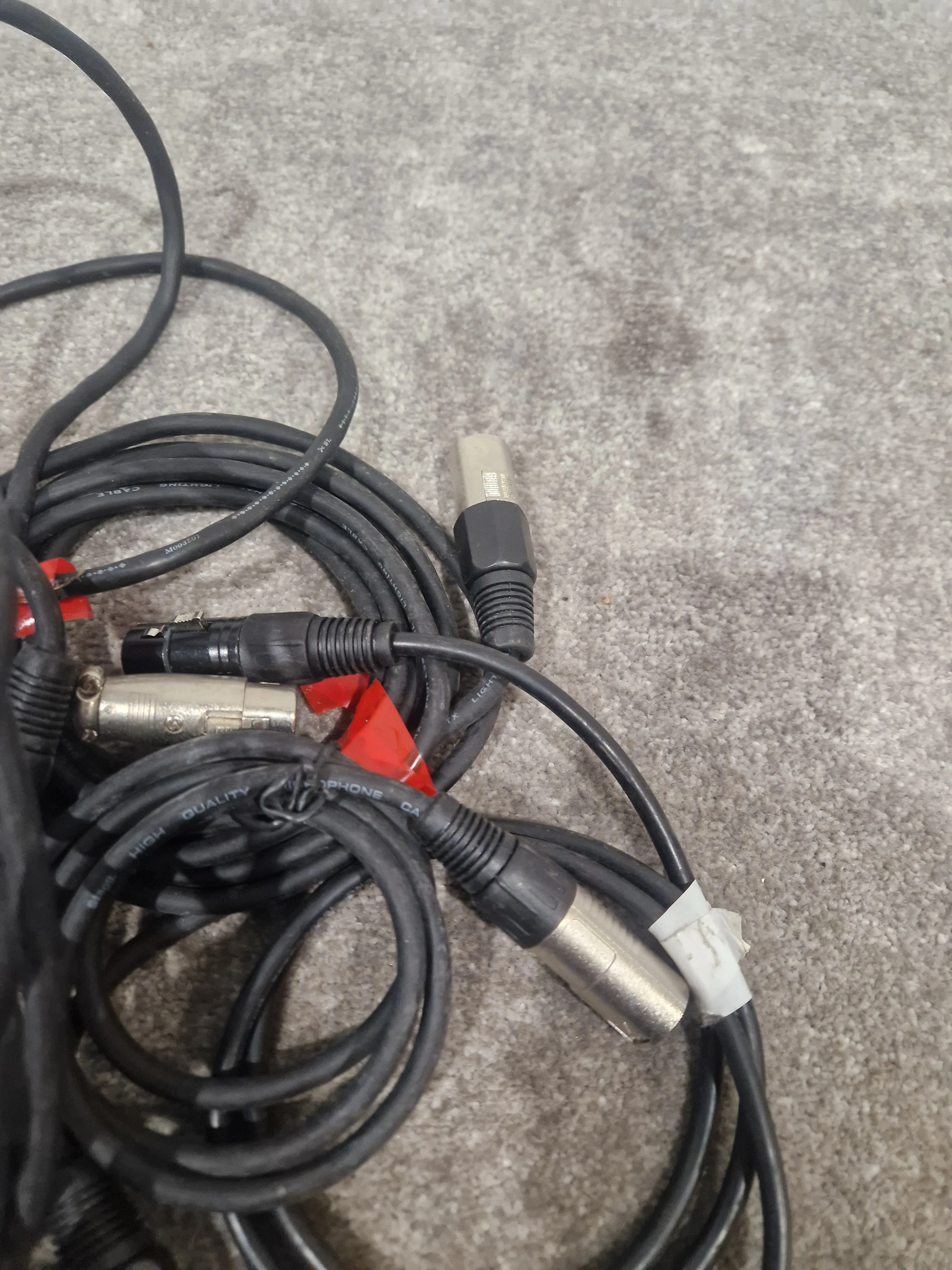 JOB-LOT OF Microphone Cables - 7X Black Cables - Assorted Lengths - Good - Image 5