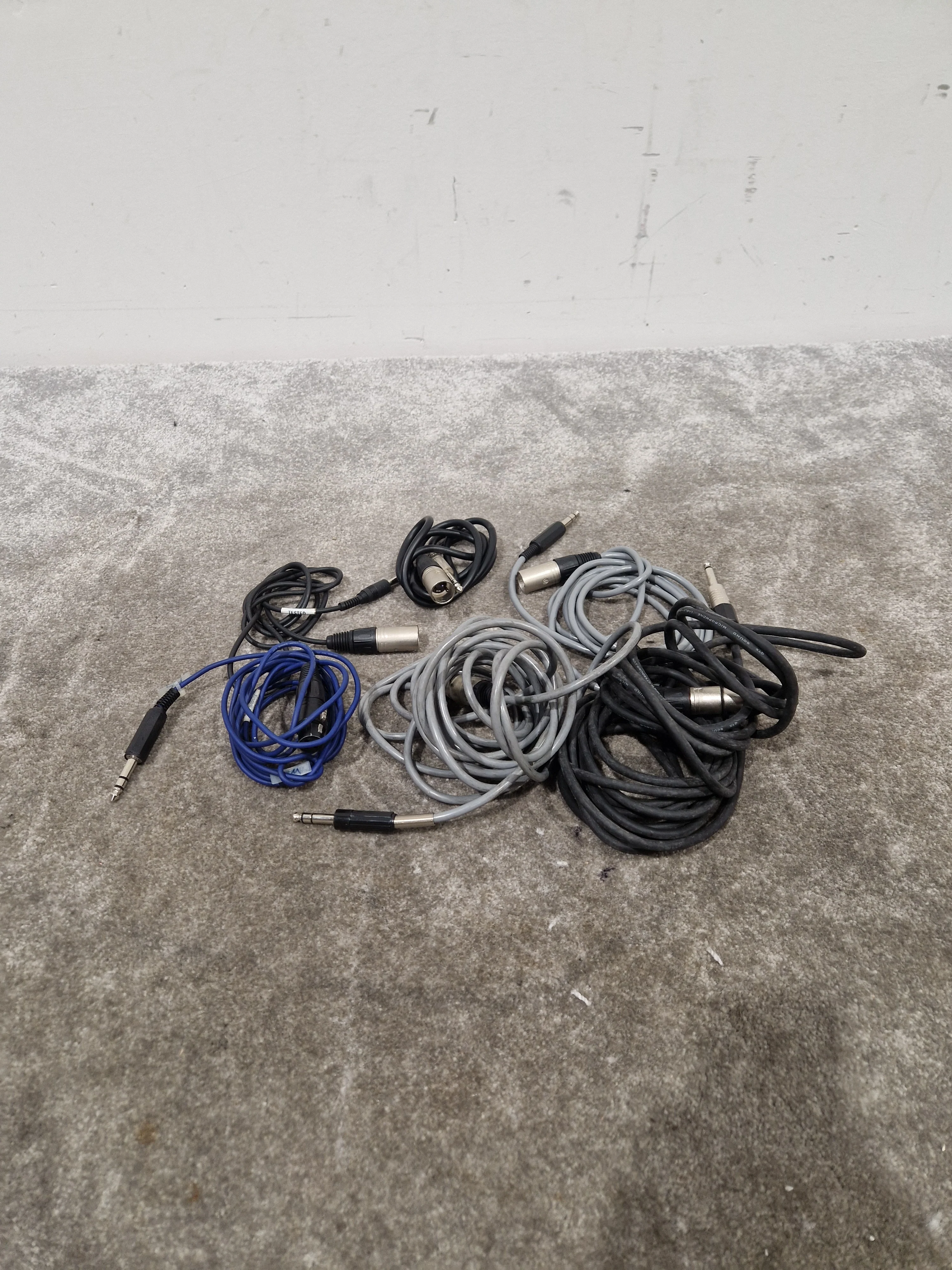 Set of 6 XLR to Jack Audio Cables - Mixed Stereo & Mono Leads - Good - Image 5