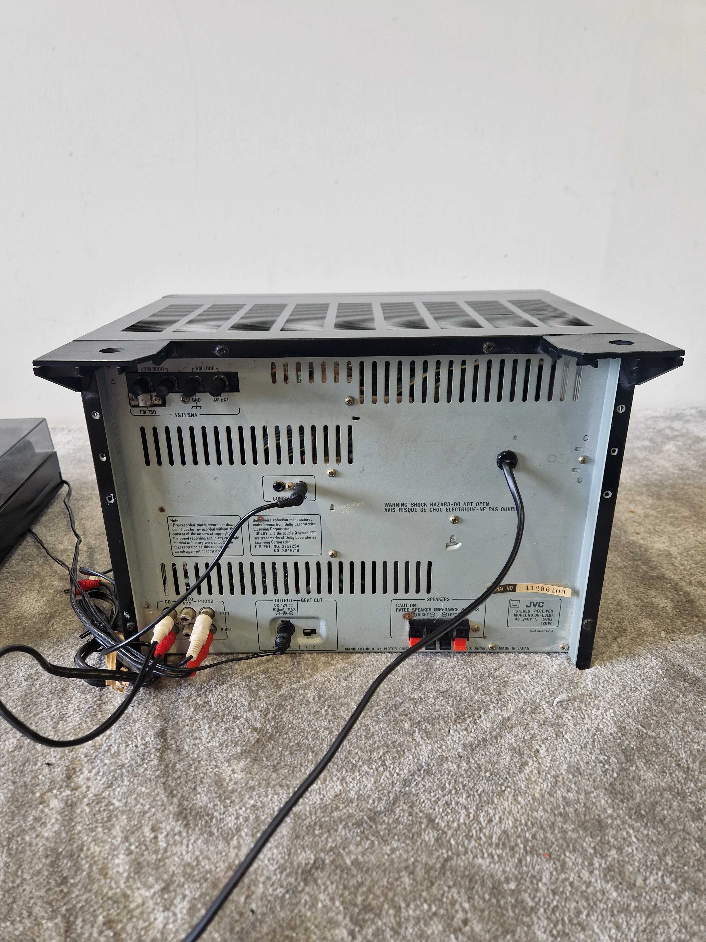 JVC Hi-Fi Amplifier, Double Cassette Deck, Turntable & SP-E1 Stereo Speakers – Vintage - Very Good - Image 4