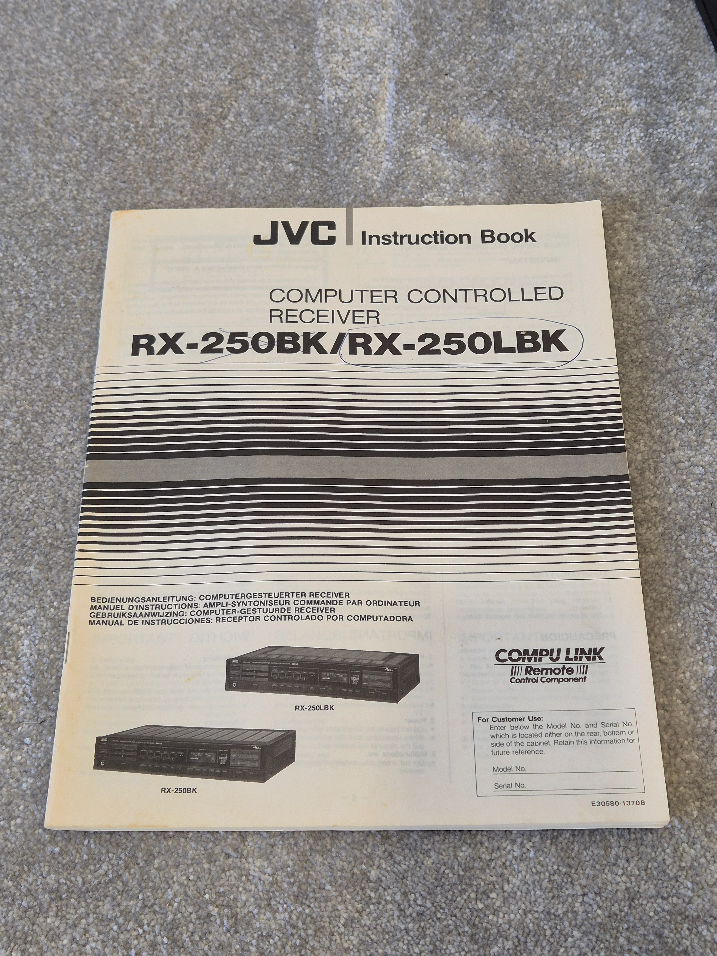 JVC RX-250 - Solid-State Amplifier and Stereo Receiver - Image 15