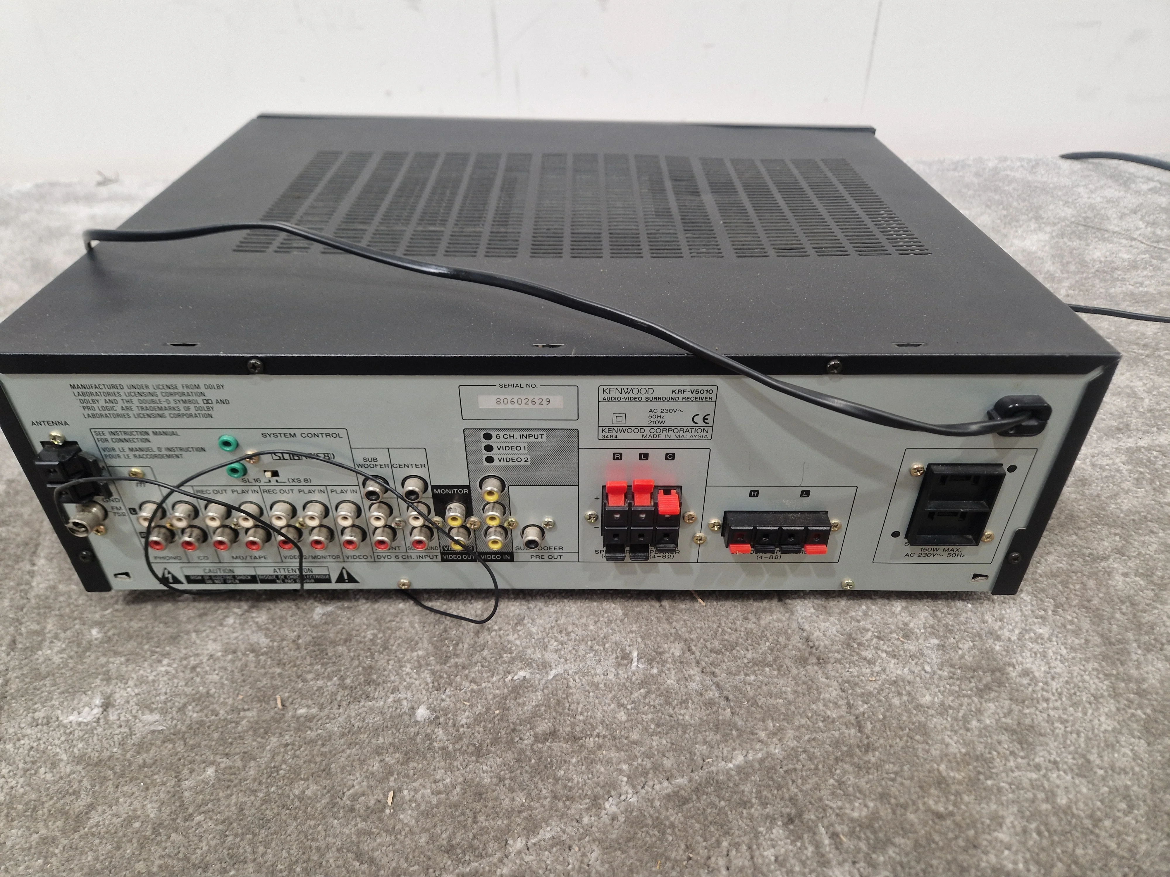 Kenwood KRF-V5010 Receiver - 100 Watts per Channel, Dolby Pro Logic - Good - Image 8