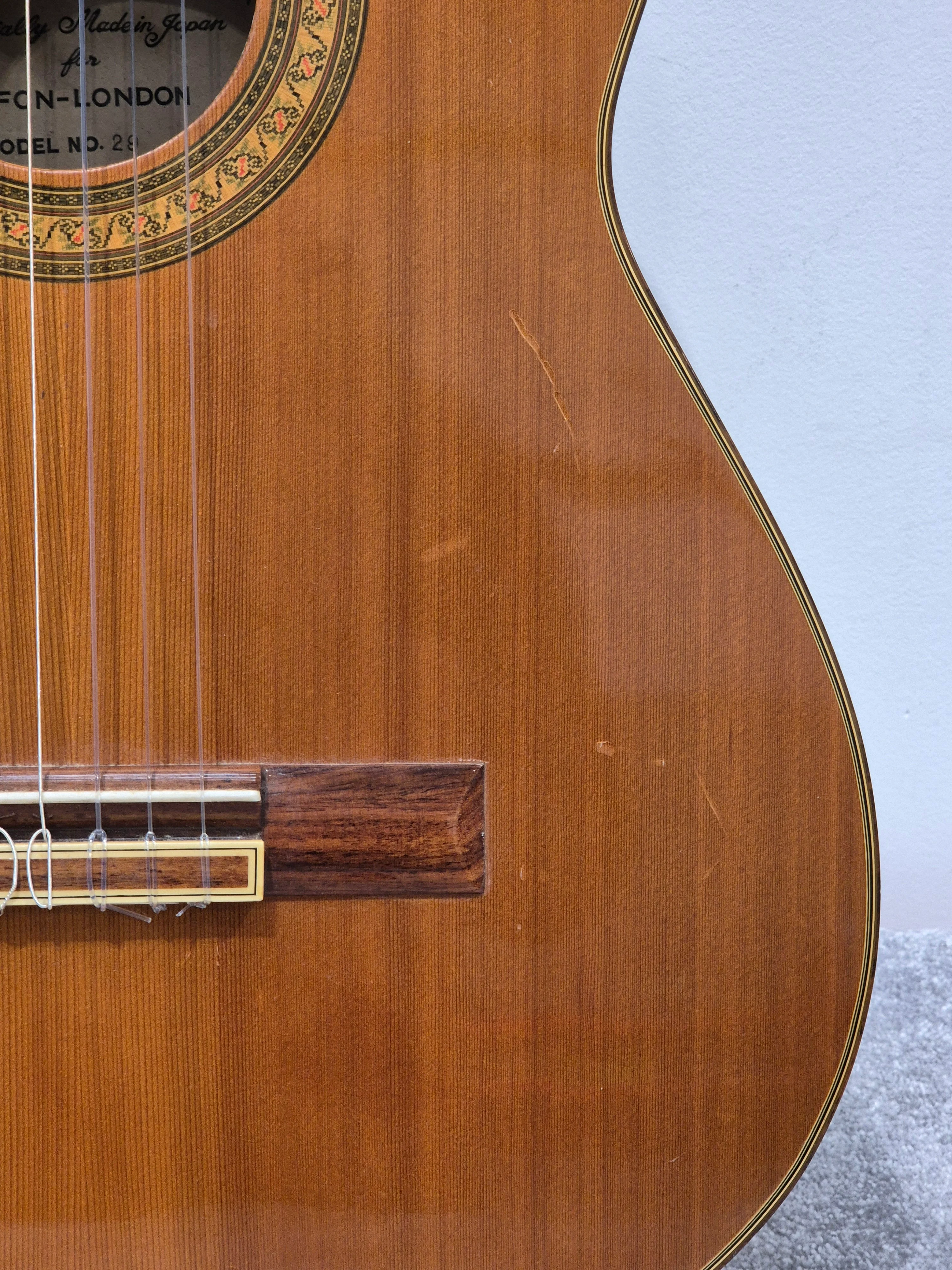 Kimbara Model 29 - Classical Guitar - Vintage Design - Good w/ Soft Case - Image 4