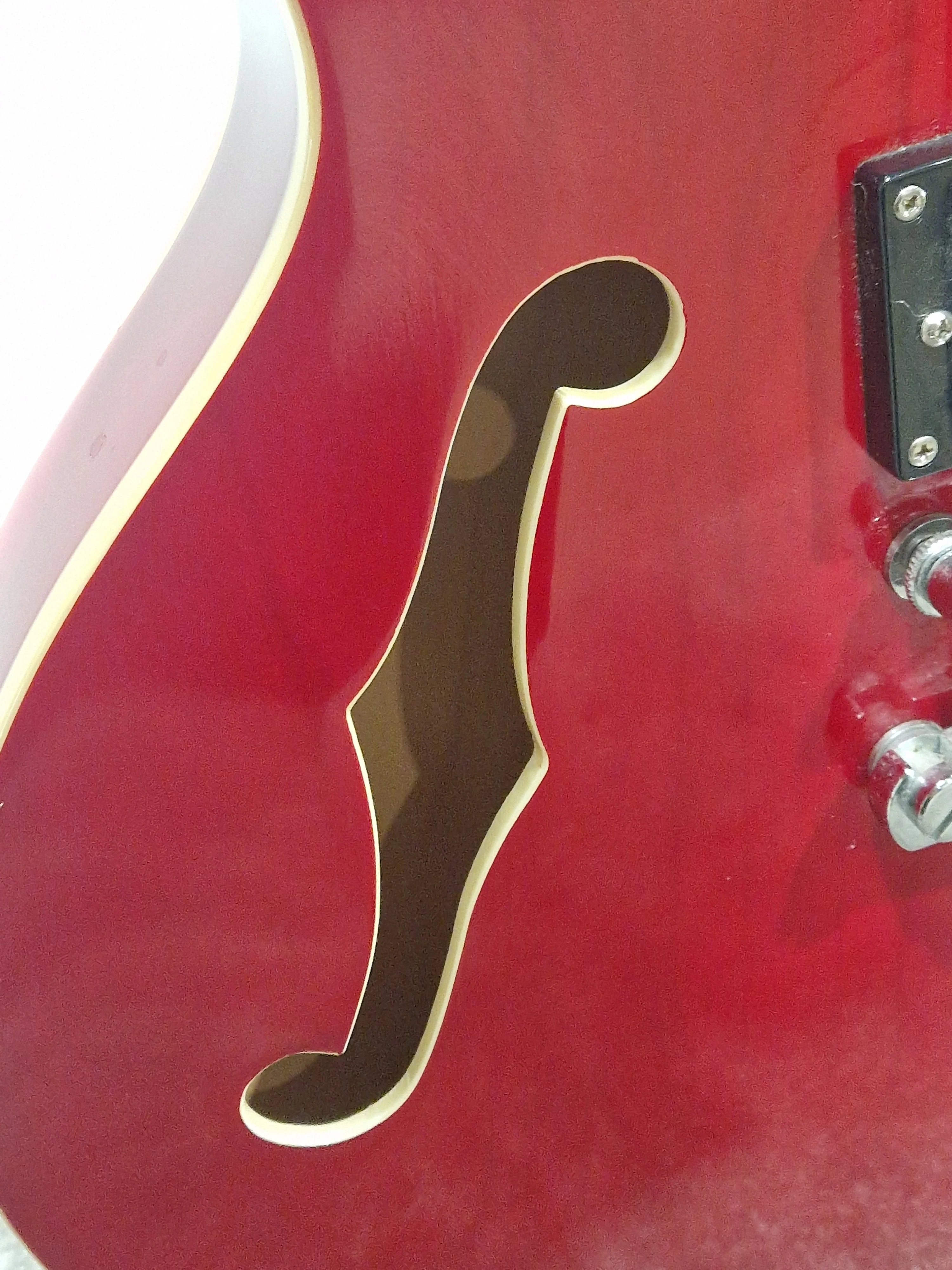 Indie Semi Acoustic 335 Electric Guitar Red - Made in Korea - Excellent w/ Hard Case - Image 12