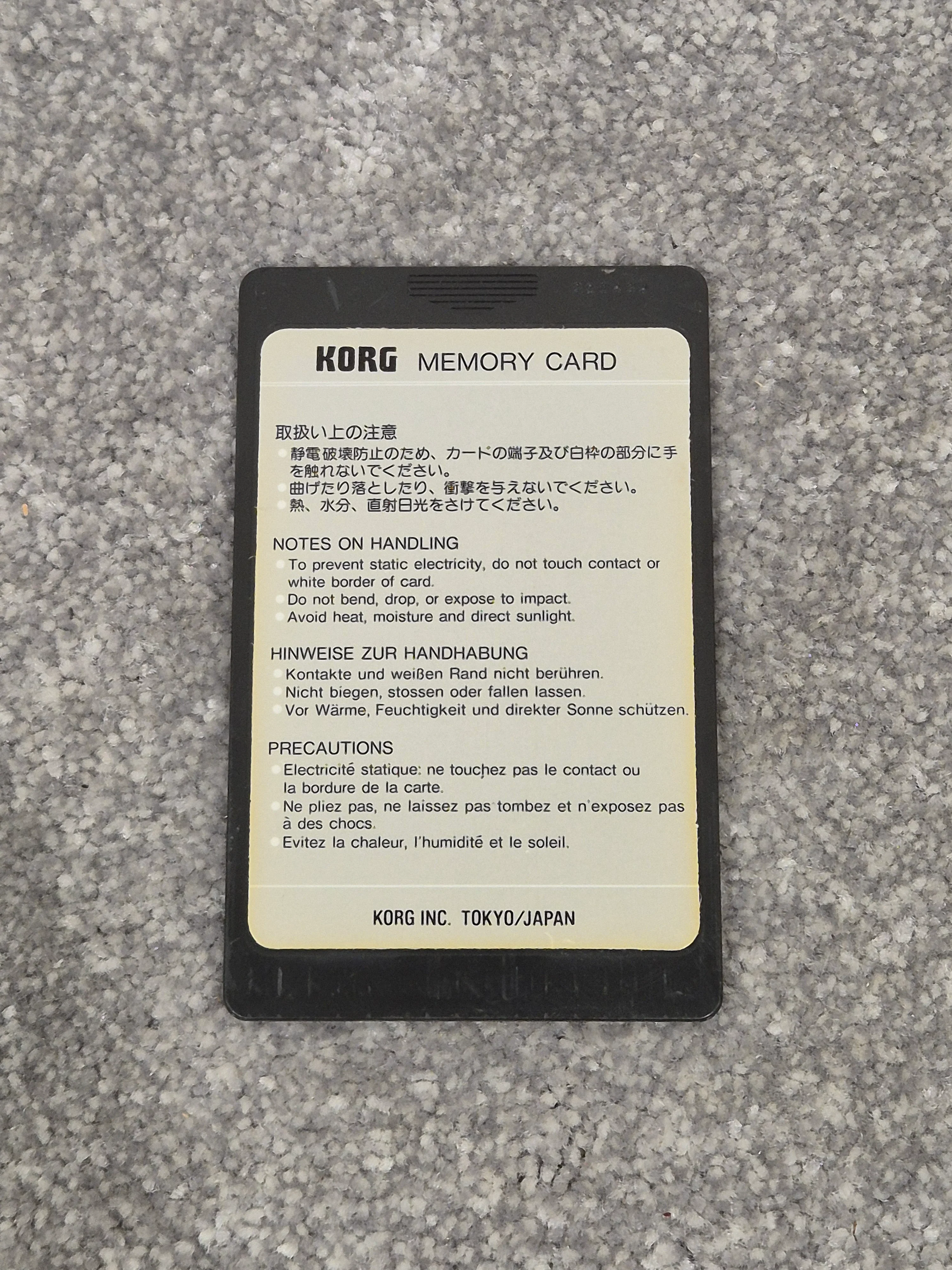 Korg M1 MPC-03 - Drums 1 Program Card - Drum Sounds - Image 2