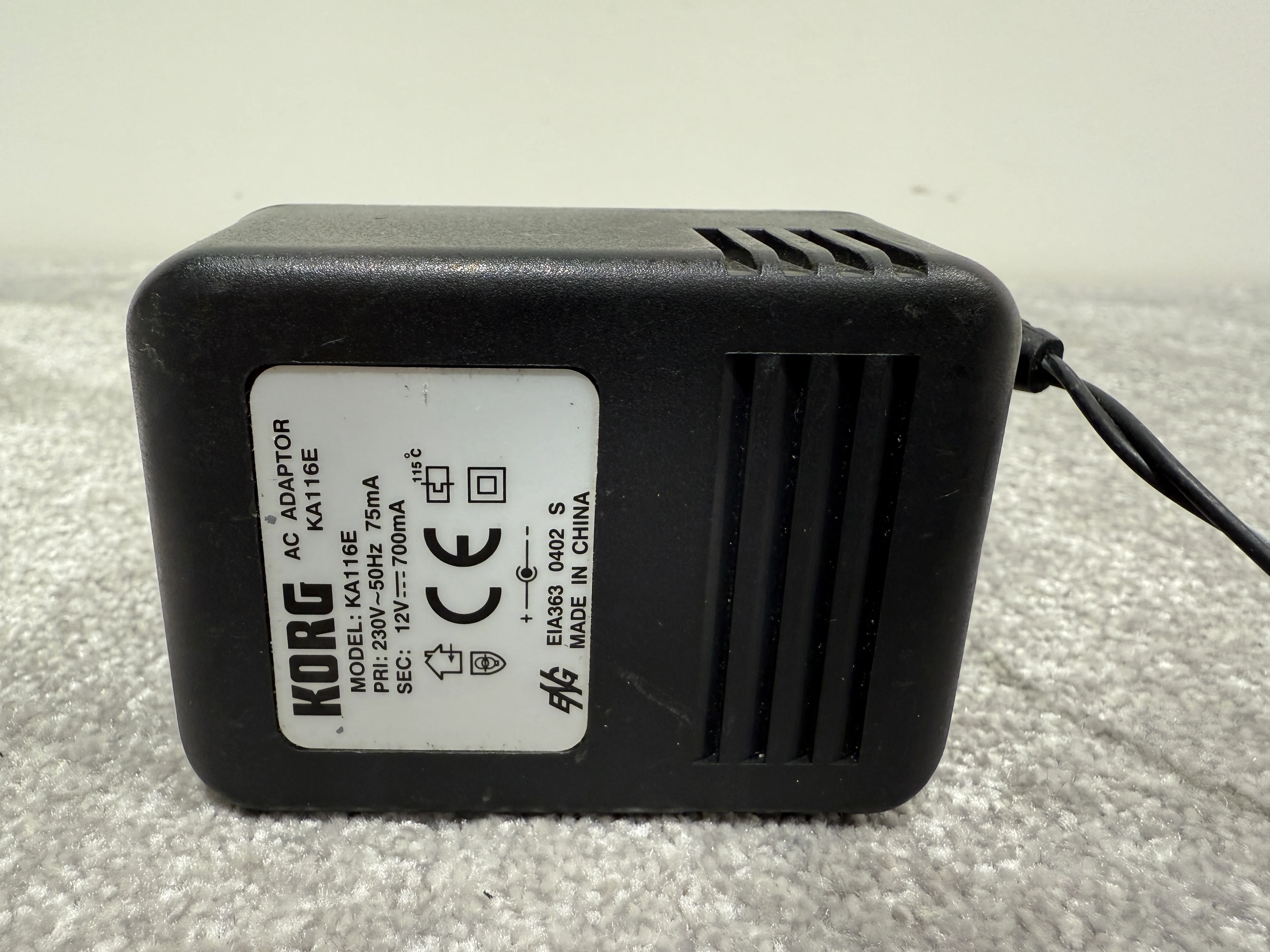 Korg Original 12v AC Adaptor - KA116E - UK Plug - Image 2