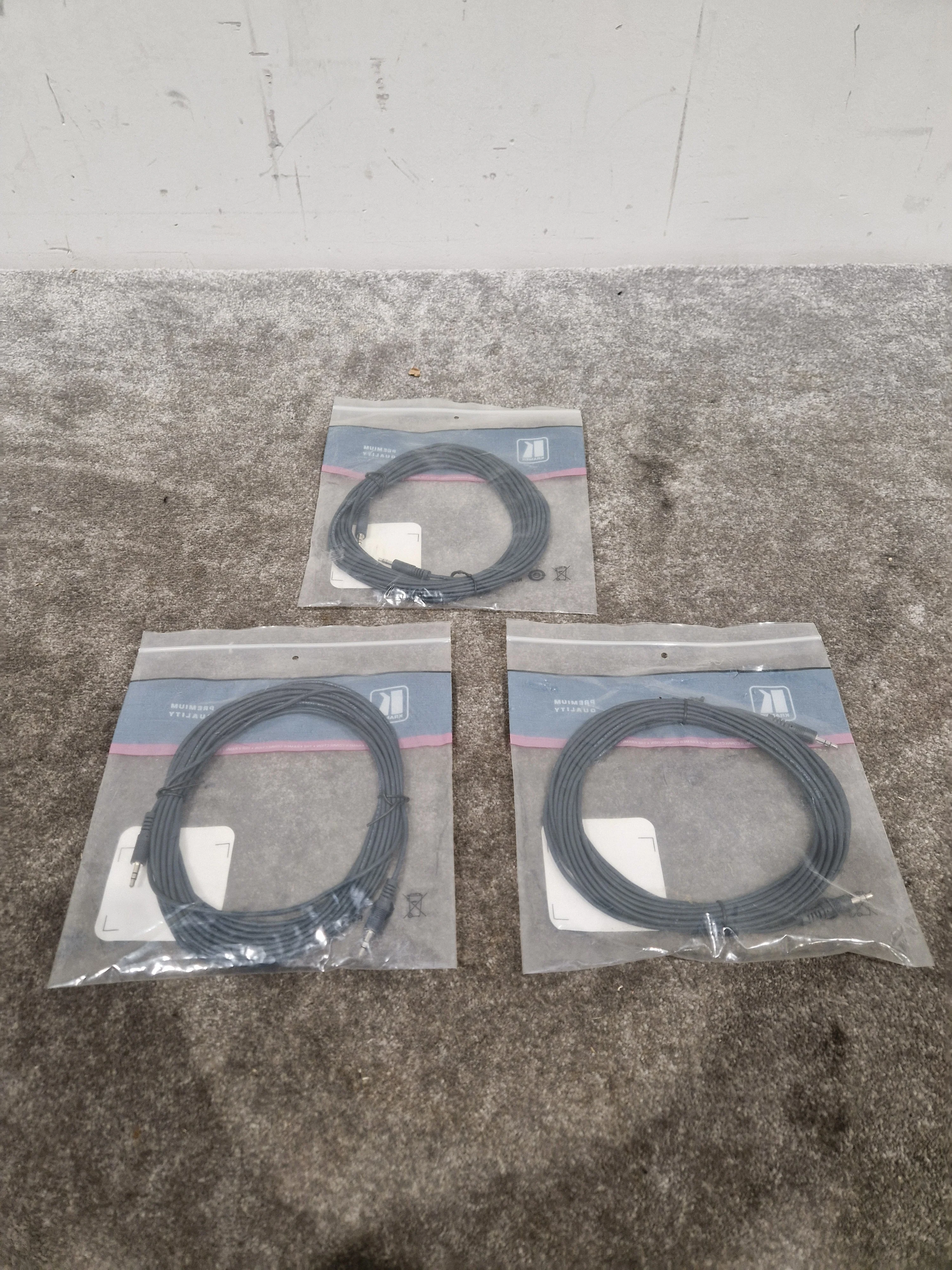 Kramer 25FT 3.5mm TO 3.5mm Cable Set OF 3 - High-Fidelity Audio - Excellent w/ Original Packaging - Image 5