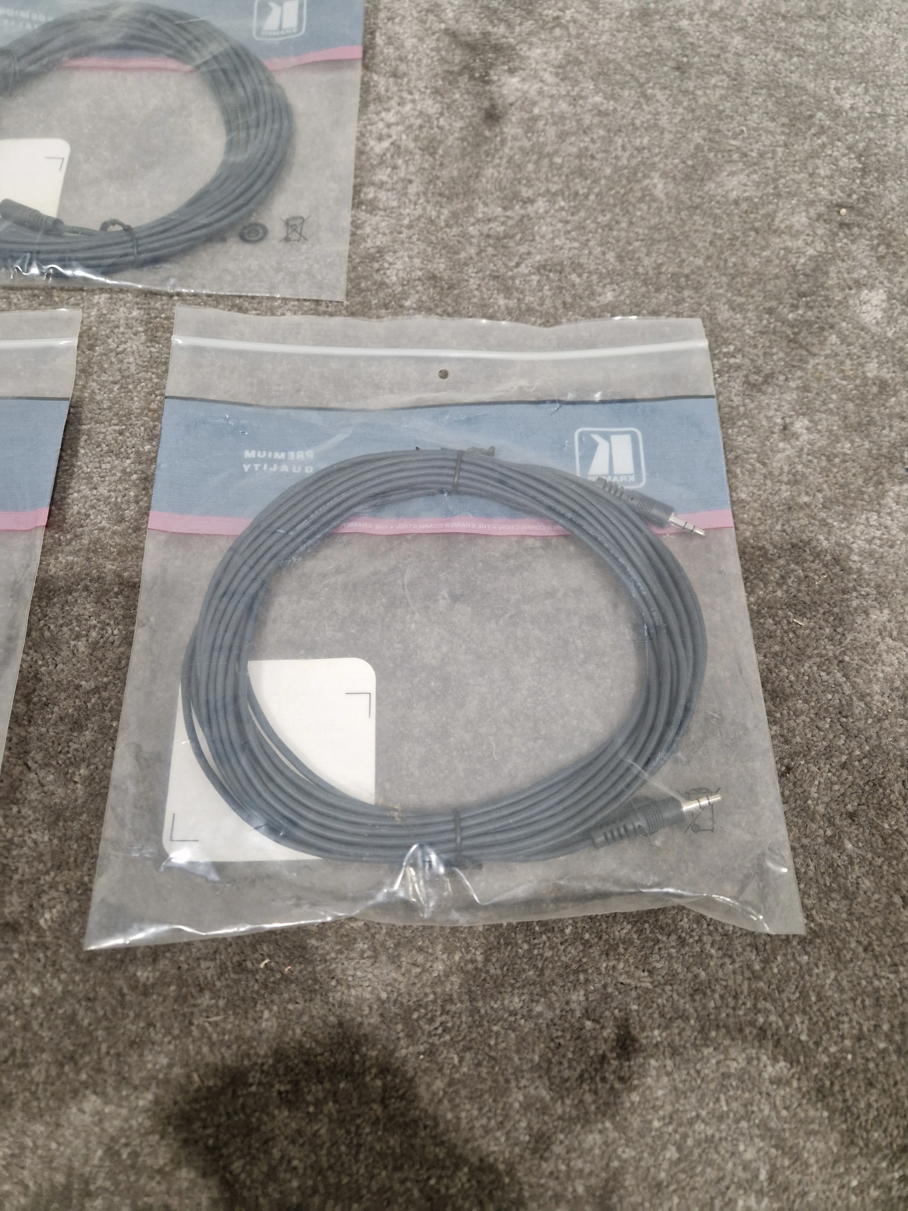 Kramer 25FT 3.5mm TO 3.5mm Cable Set OF 3 - High-Fidelity Audio - Excellent w/ Original Packaging - Image 6